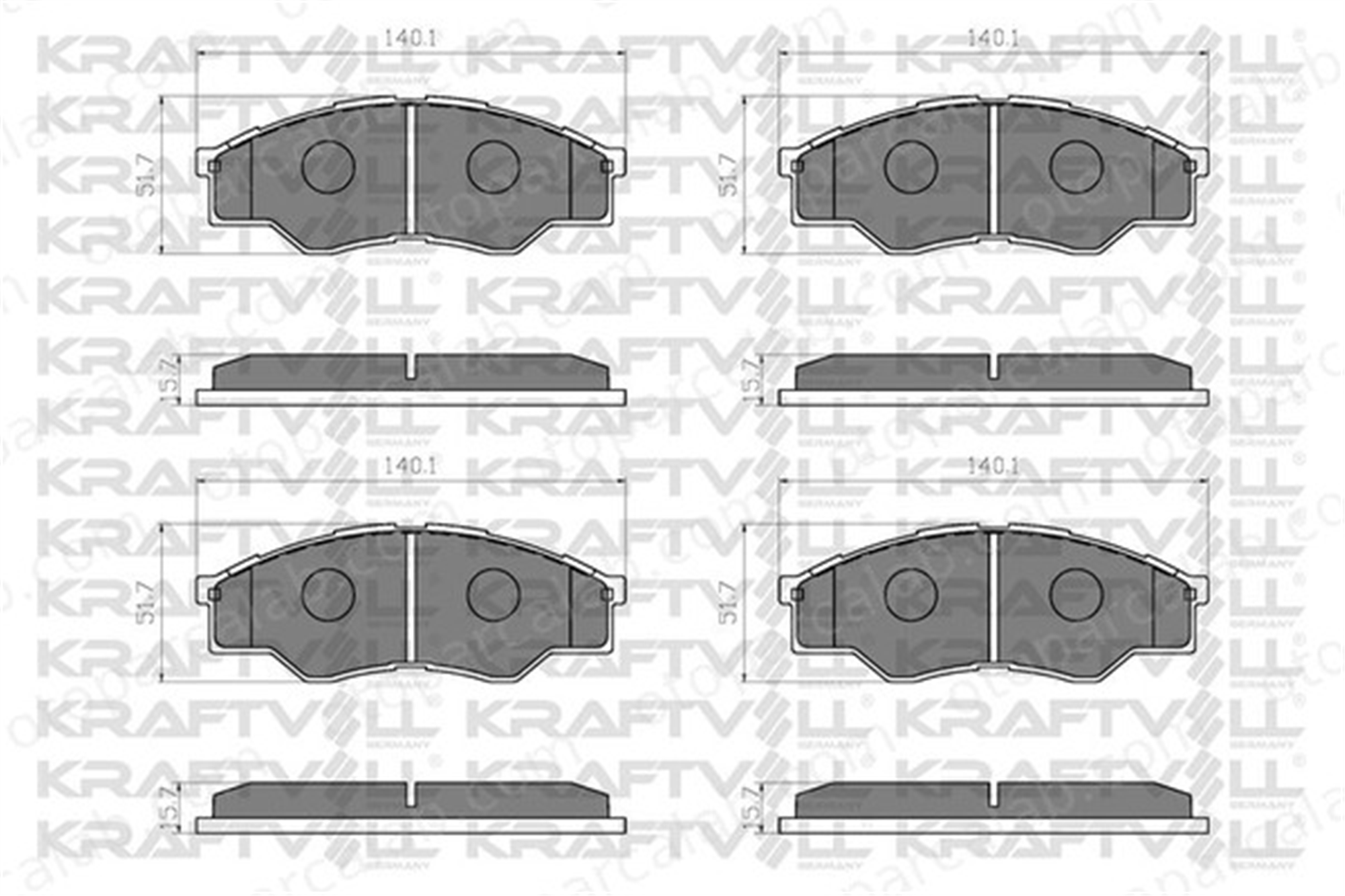 KRAFTVOLL 07010648 Fren Disk Balata Ön TOYOTA HILUX VII Pick-up 44650K160 44650K010