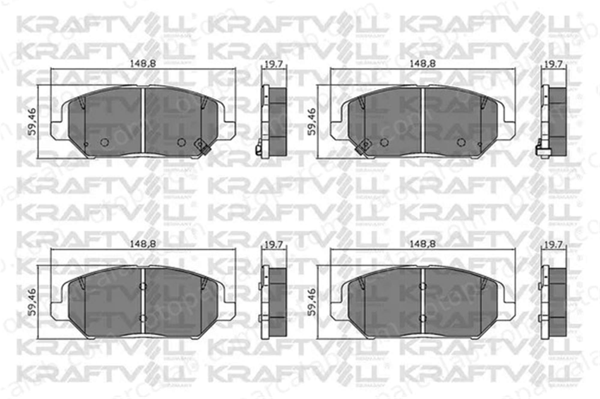 KRAFTVOLL 07010651 Fren Disk Balata Ön HYUNDAI i30 i30 Station wagon 58101G4A00 58101G4A10