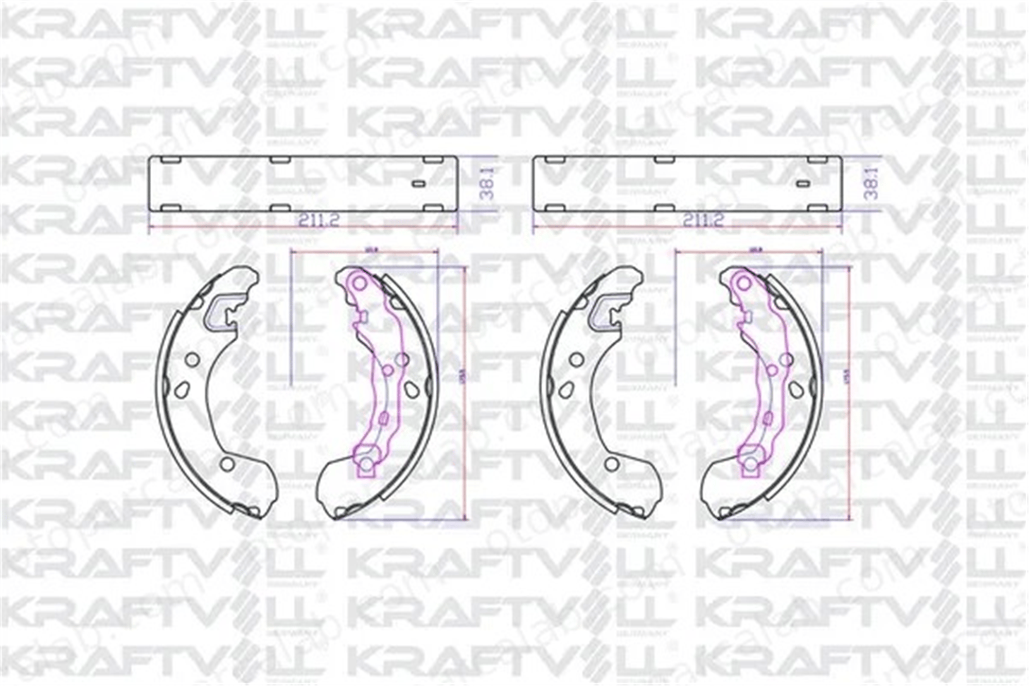 KRAFTVOLL 07020026 Fren Pabuçlu Balata Arka RENAULT CLIO III CLIO III Grandtour 4406000Q1C 4406000Q0E