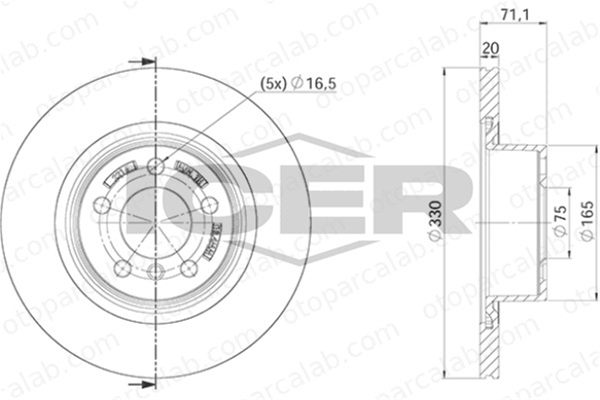 KRAFTVOLL 07040942 Fren Disk Ayna Arka Sağ ve Sol BMW X3 X4 34206790362 34206868936