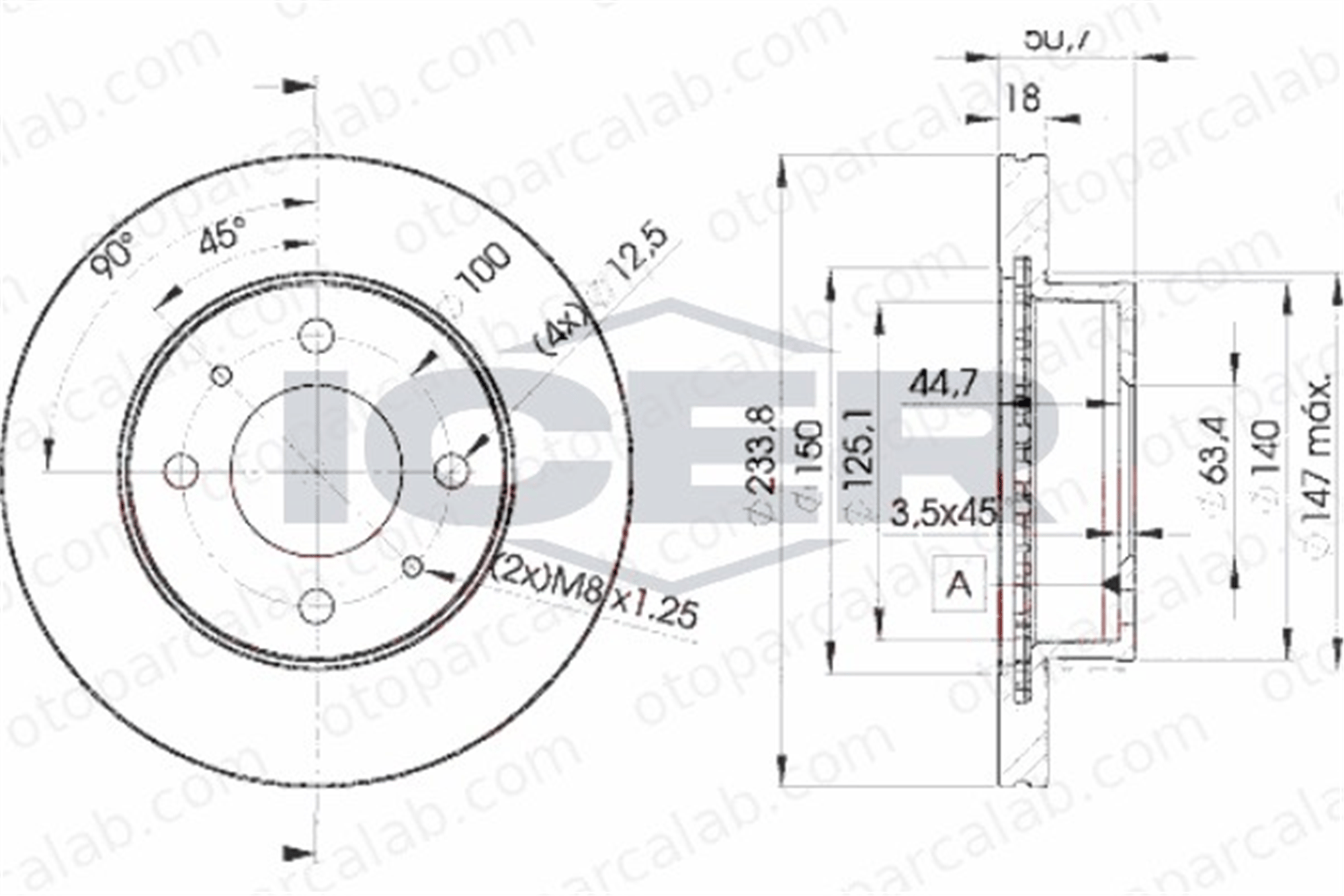 KRAFTVOLL 07041002 Fren Disk Ayna Ön Sağ ve Sol HYUNDAI ATOS 5171202550 5171202551