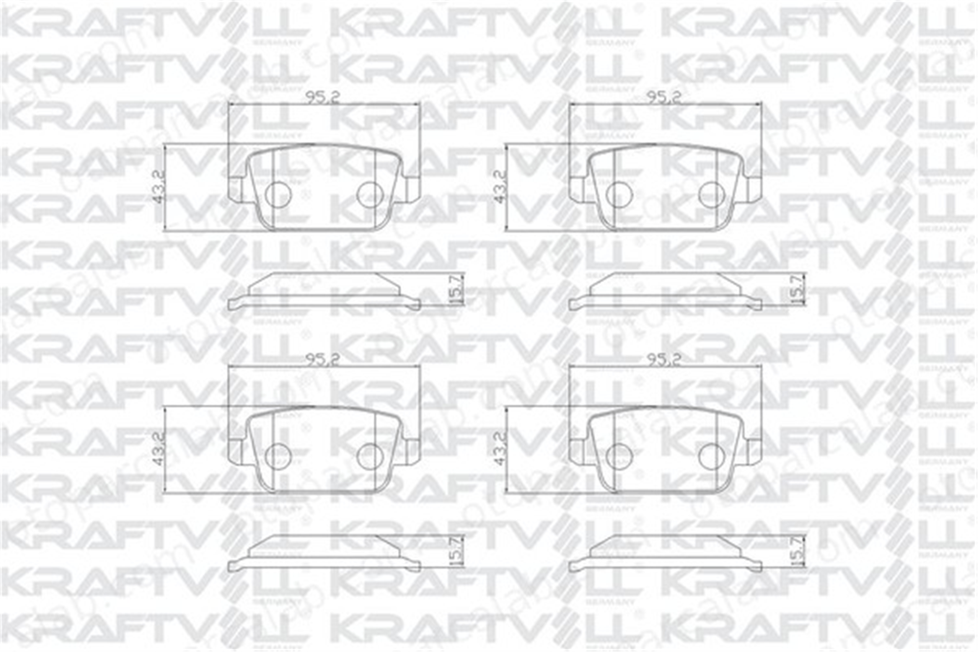 KRAFTVOLL 07160085 Fren Disk Balata Arka VOLVO S80 II V70 III 6G9J2M008GB LR003657