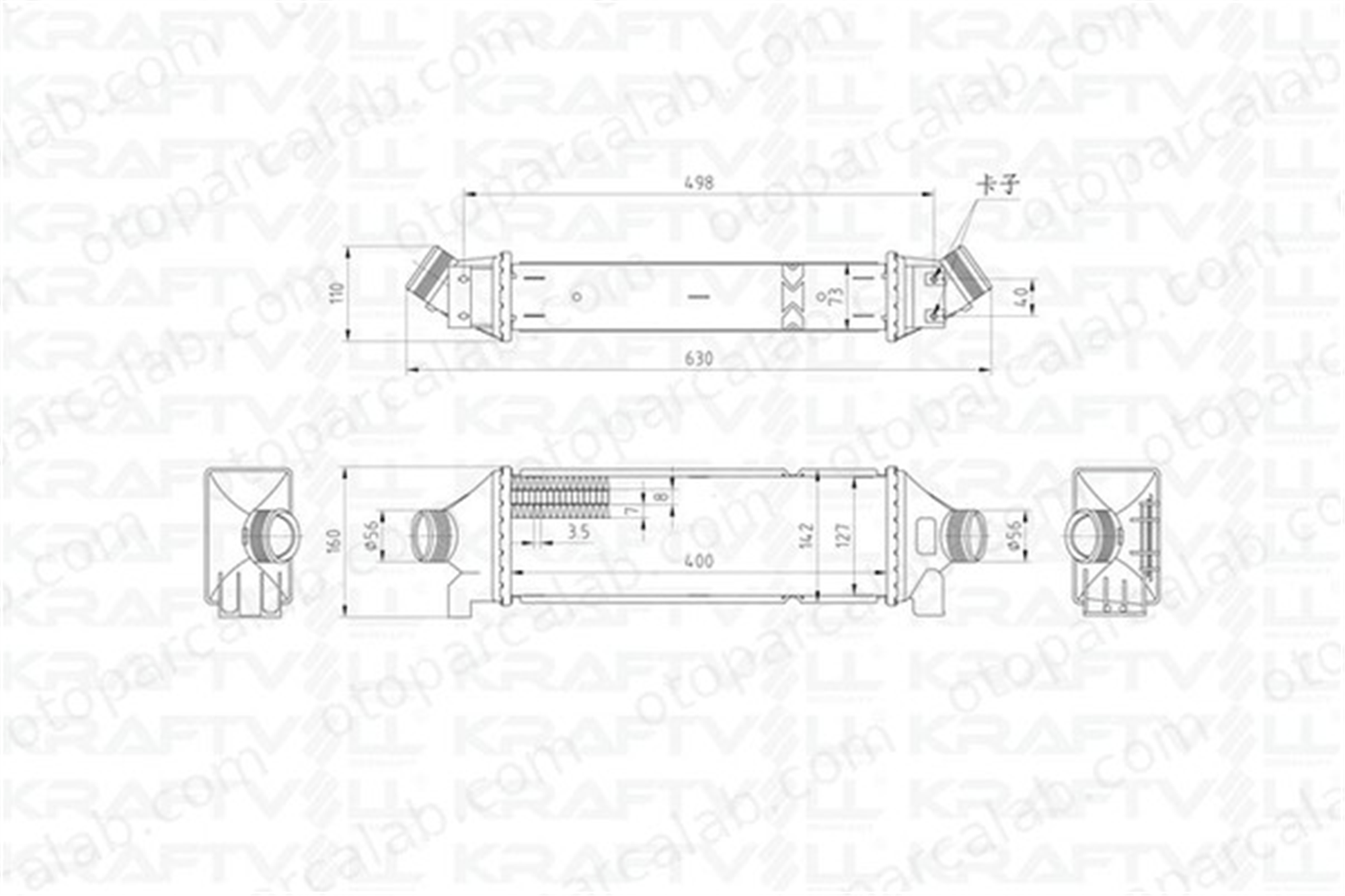 KRAFTVOLL 08030026 Turbo Radyatörü FORD TRANSIT Panelvan/Van TRANSIT Minibüs/Otobüs YC159L440CA 4164696