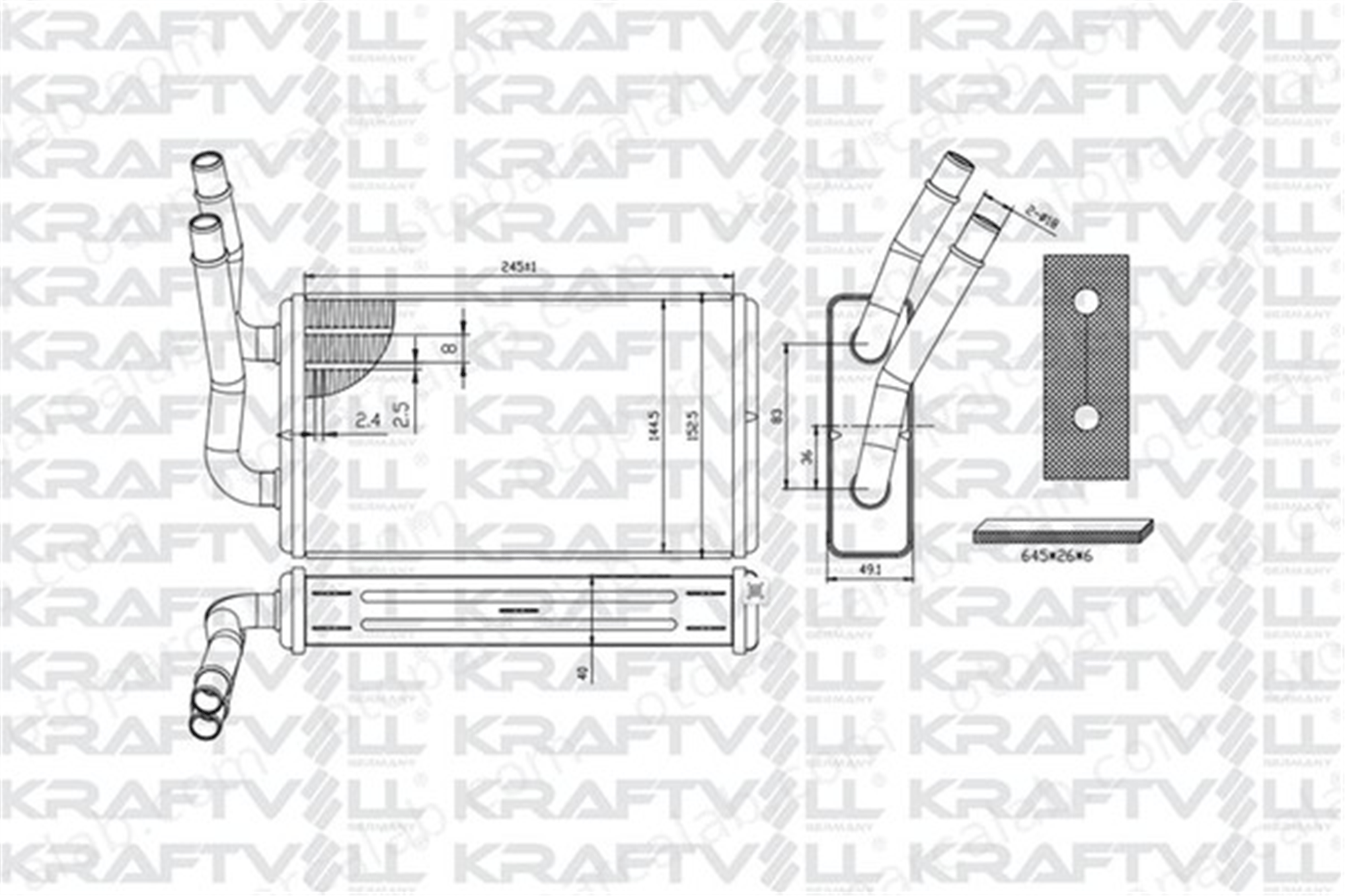 KRAFTVOLL 08050263 Kalorifer Radyatörü FORD TRANSIT Panelvan/Van TRANSIT Platform şasi 1406321 6C1118B539AA