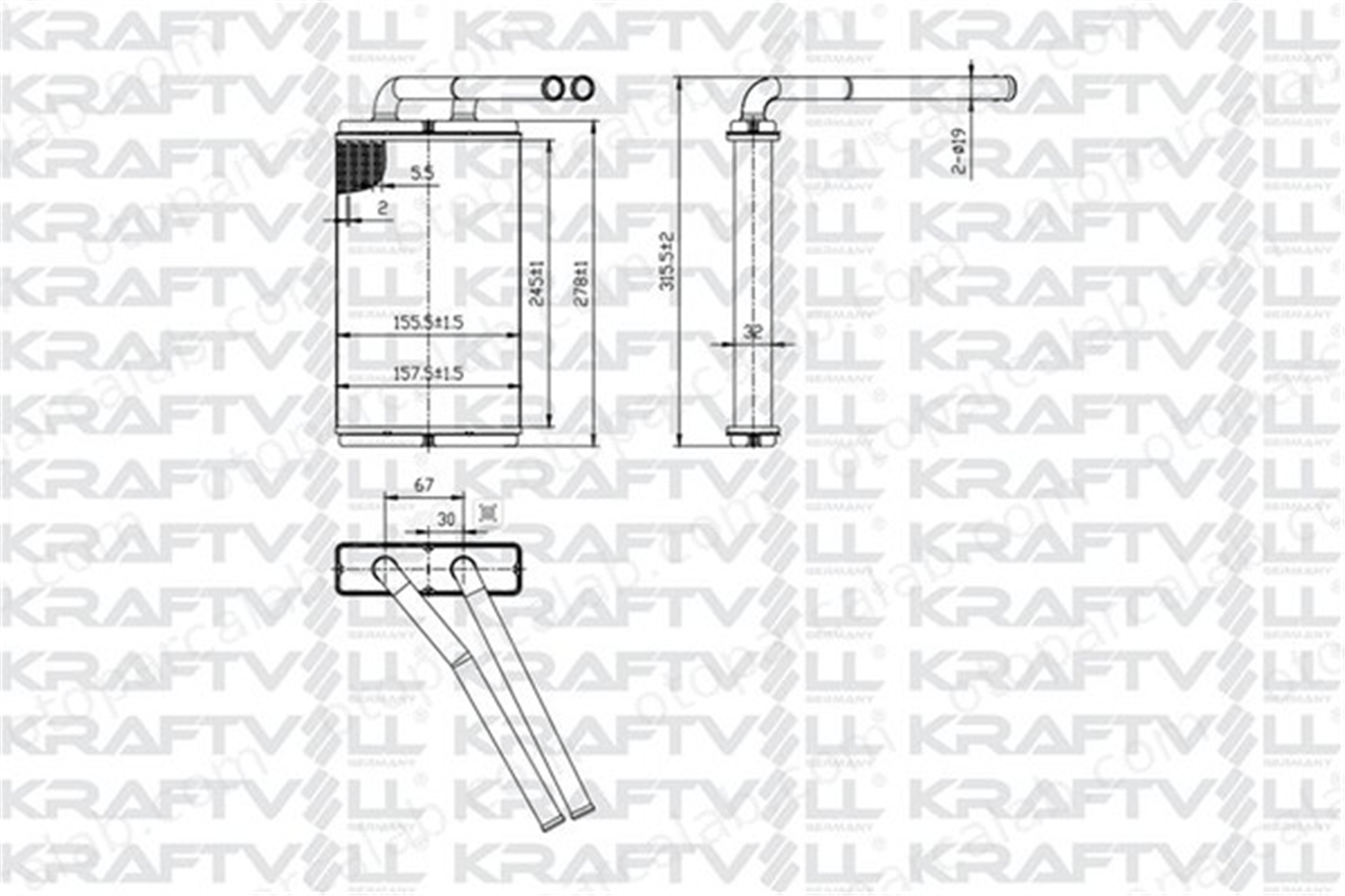 KRAFTVOLL 08050265 Kalorifer Radyatörü OPEL ANTARA A CHEVROLET CAPTIVA 4803904 96629611