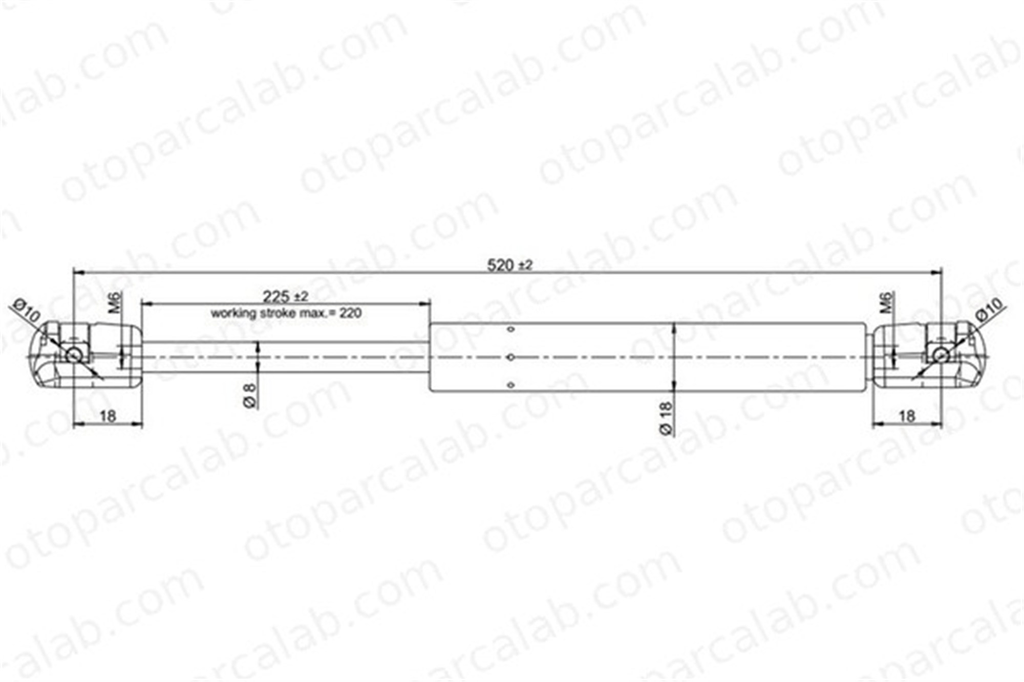 KRAFTVOLL 09010022 Bagaj Amortisörü Sağ veya Sol PEUGEOT 206 Hatchback 206+ 51023704 8731E6