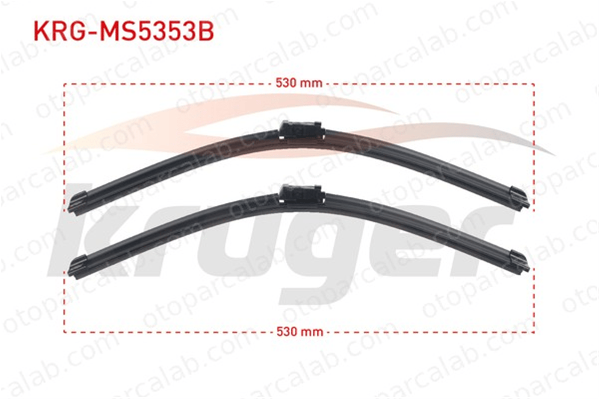 KRUGER MS5353B Silecek Süpürgesi Ön 530/530 mm - 21/21 inç SKODA FABIA II Combi FABIA II 5J1998001 5J2998001