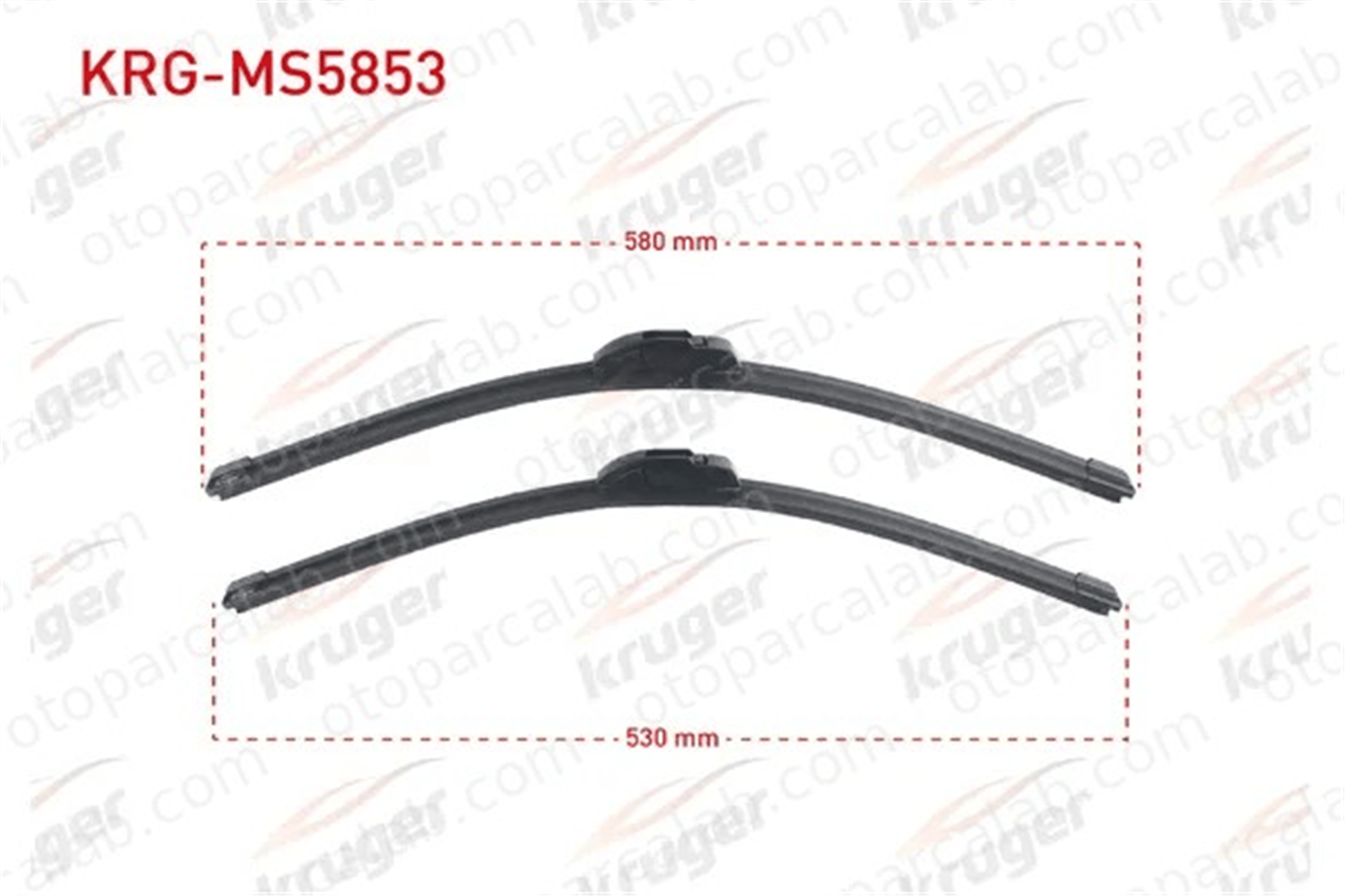 KRUGER MS5853 Silecek Süpürgesi Ön 580/530 mm - 23/21 inç FORD TRANSIT Panelvan/Van TRANSIT Platform şasi 6426AX 6423K5
