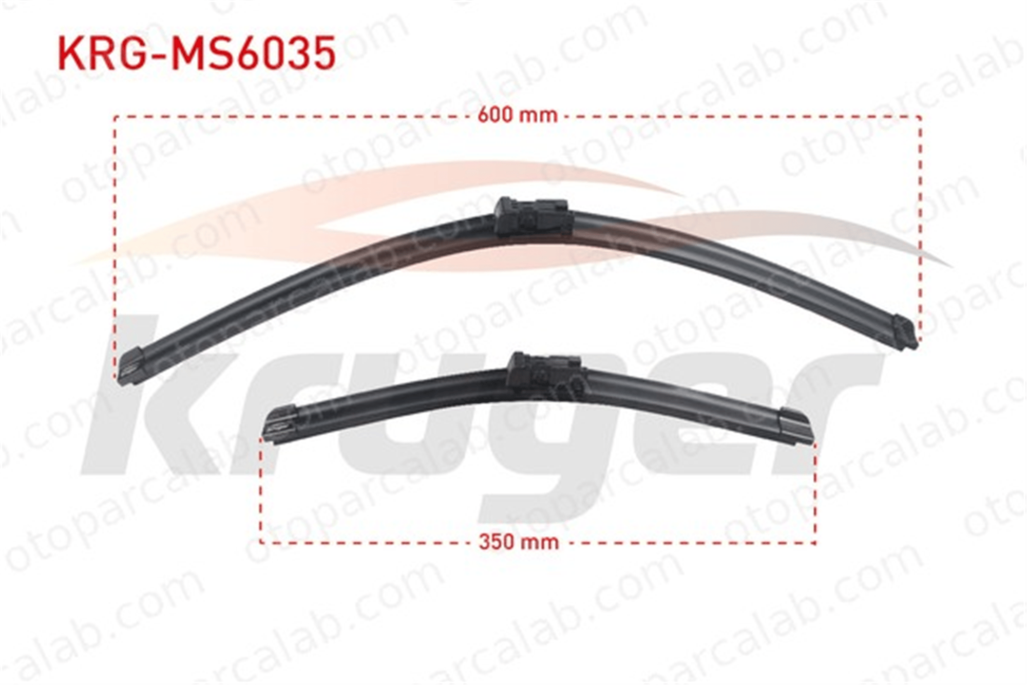 KRUGER MS6035 Silecek Süpürgesi Ön 600/350 mm - 24/14 inç ABARTH 500 / 595 / 695 500C / 595C / 695C 51787567 51834996