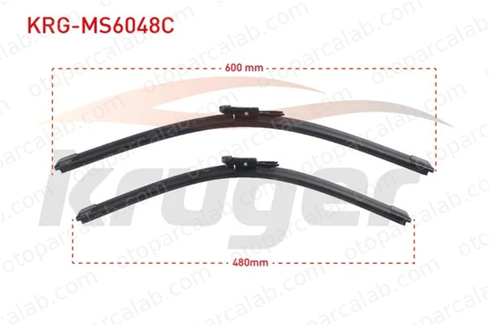 KRUGER MS6048C Silecek Süpürgesi Ön 600/480 mm - 24/19 inç BMW 3 MERCEDES-BENZ C-SERISI 3C1955426B 5C7955426A