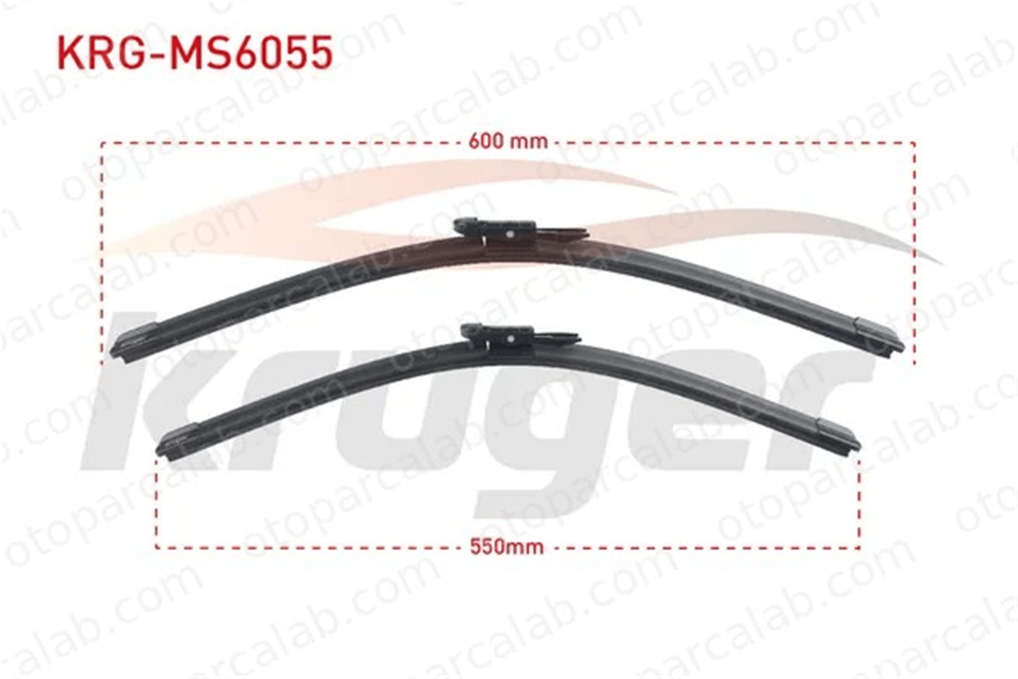 KRUGER MS6055 Silecek Süpürgesi Ön 600/550 mm - 24/22 inç MERCEDES-BENZ C-SERISI E-SERISI 30655210 8T1955425A