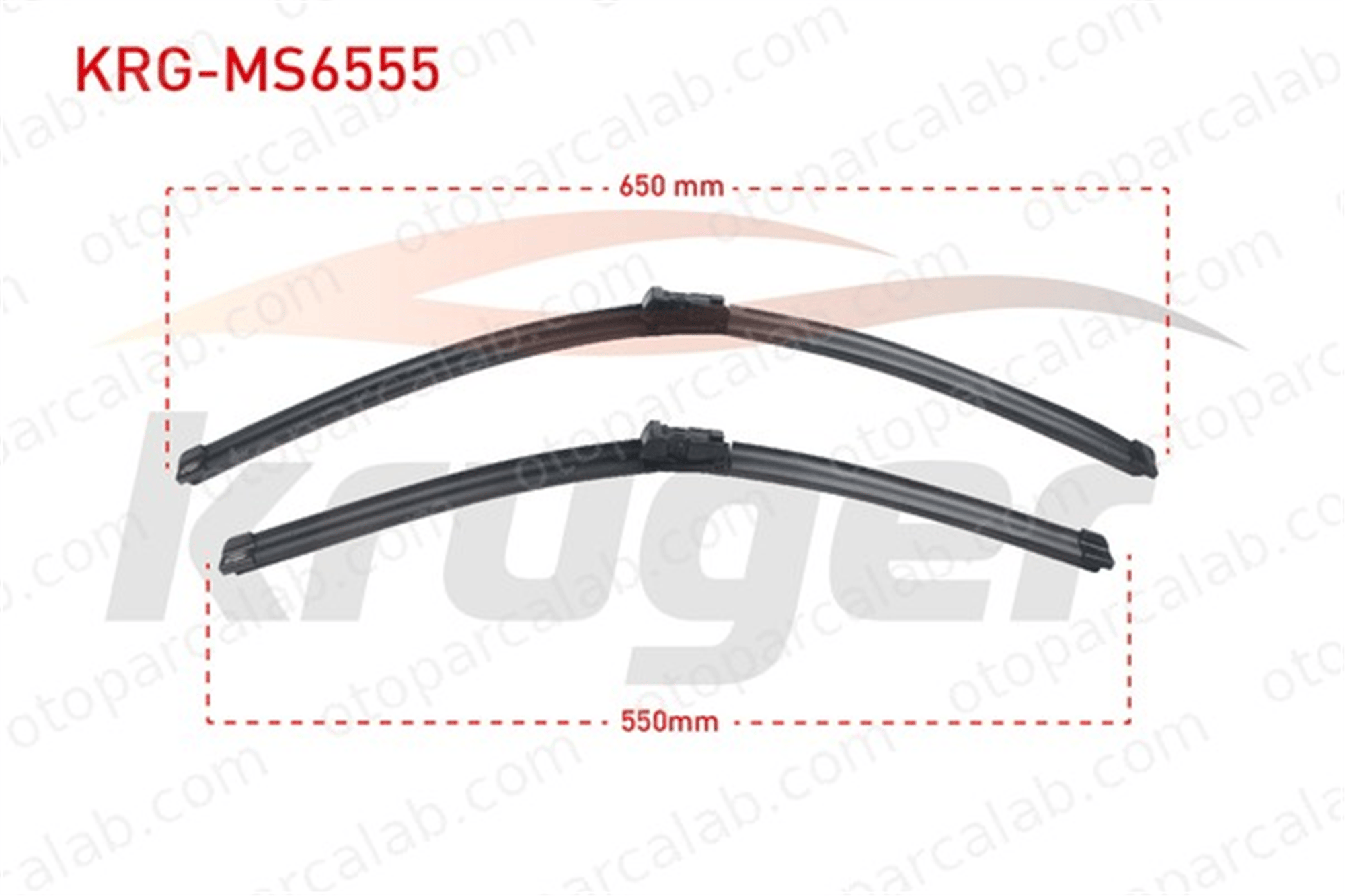 KRUGER MS6555 Silecek Süpürgesi Ön 650/550 mm - 26/22 inç CITROËN JUMPER Panelvan/Van FIAT DUCATO Panelvan/Van 1343900080 71805143