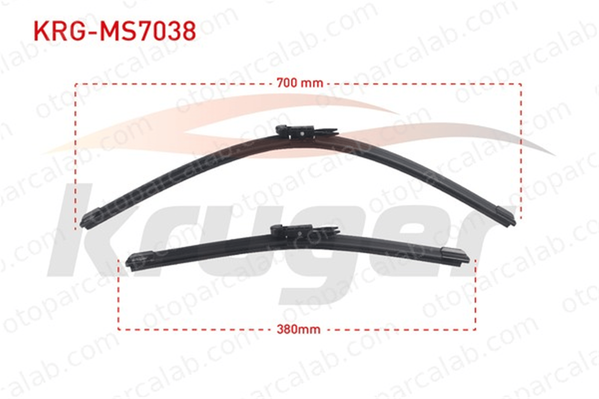 KRUGER MS7038 Silecek Süpürgesi Ön 700/380 mm - 28/15 inç FORD TOURNEO COURIER B460 MPV TRANSIT COURIER B460 Kasa/büyük limuzin 1840437 1840436