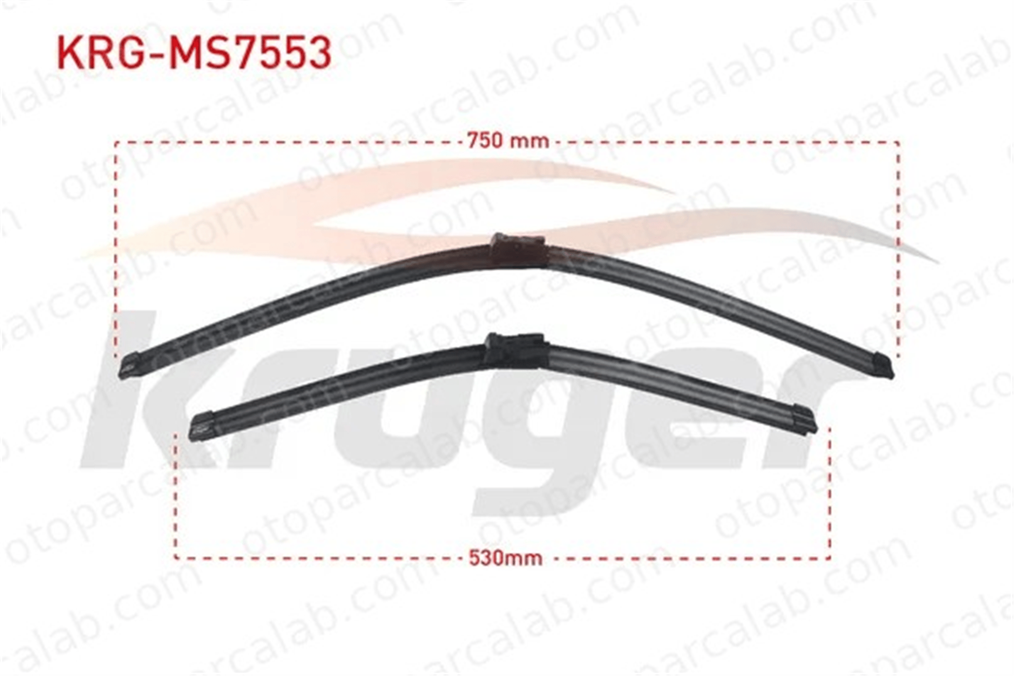 KRUGER MS7553 Silecek Süpürgesi Ön 750/530 mm - 30/21 inç FORD TRANSIT Panelvan/Van TRANSIT Platform şasi 1870825 1850553
