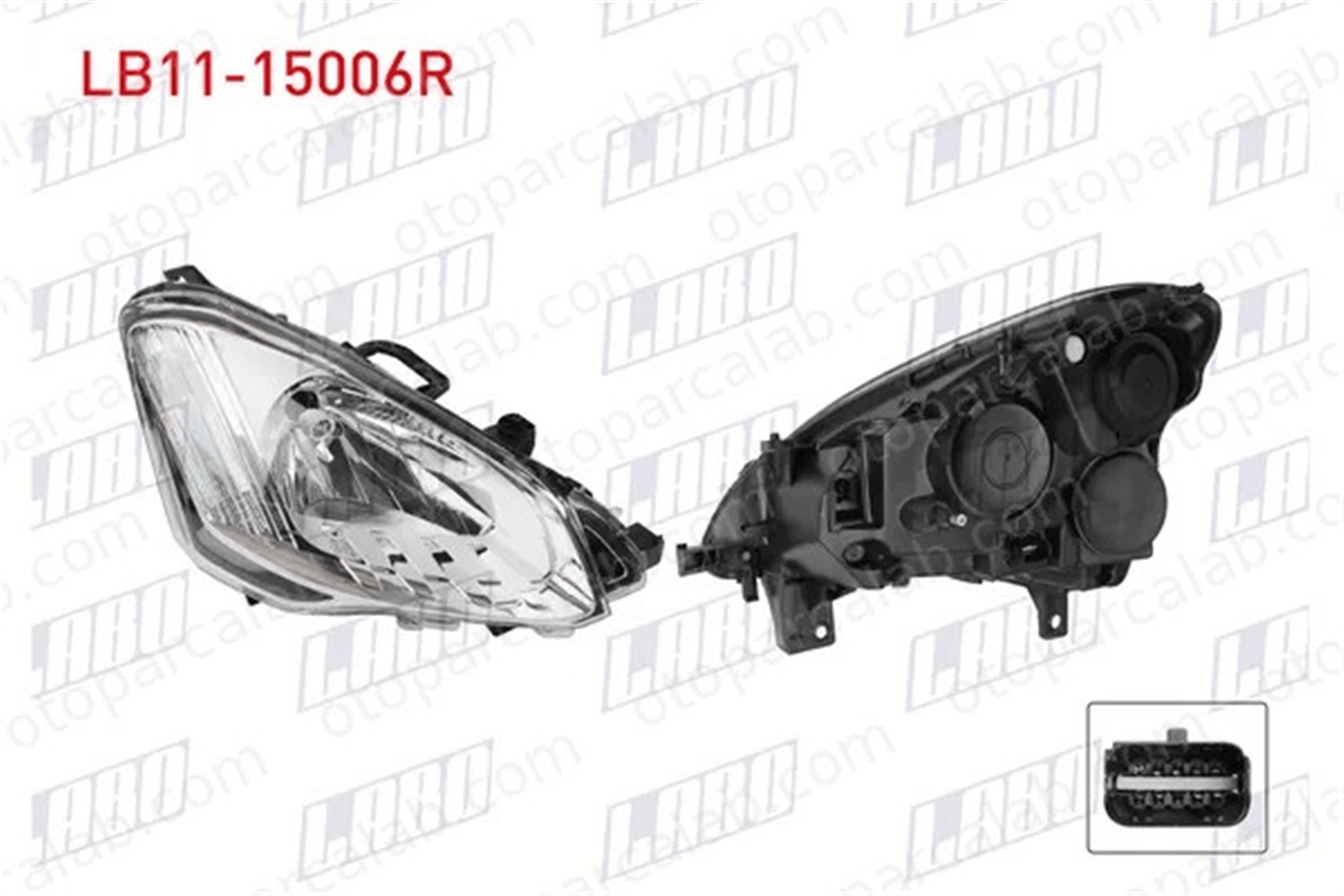 LABO LB11-15006R Far Sağ CITROËN BERLINGO Kasa/büyük limuzin BERLINGO MULTISPACE 9806306580 9677201980
