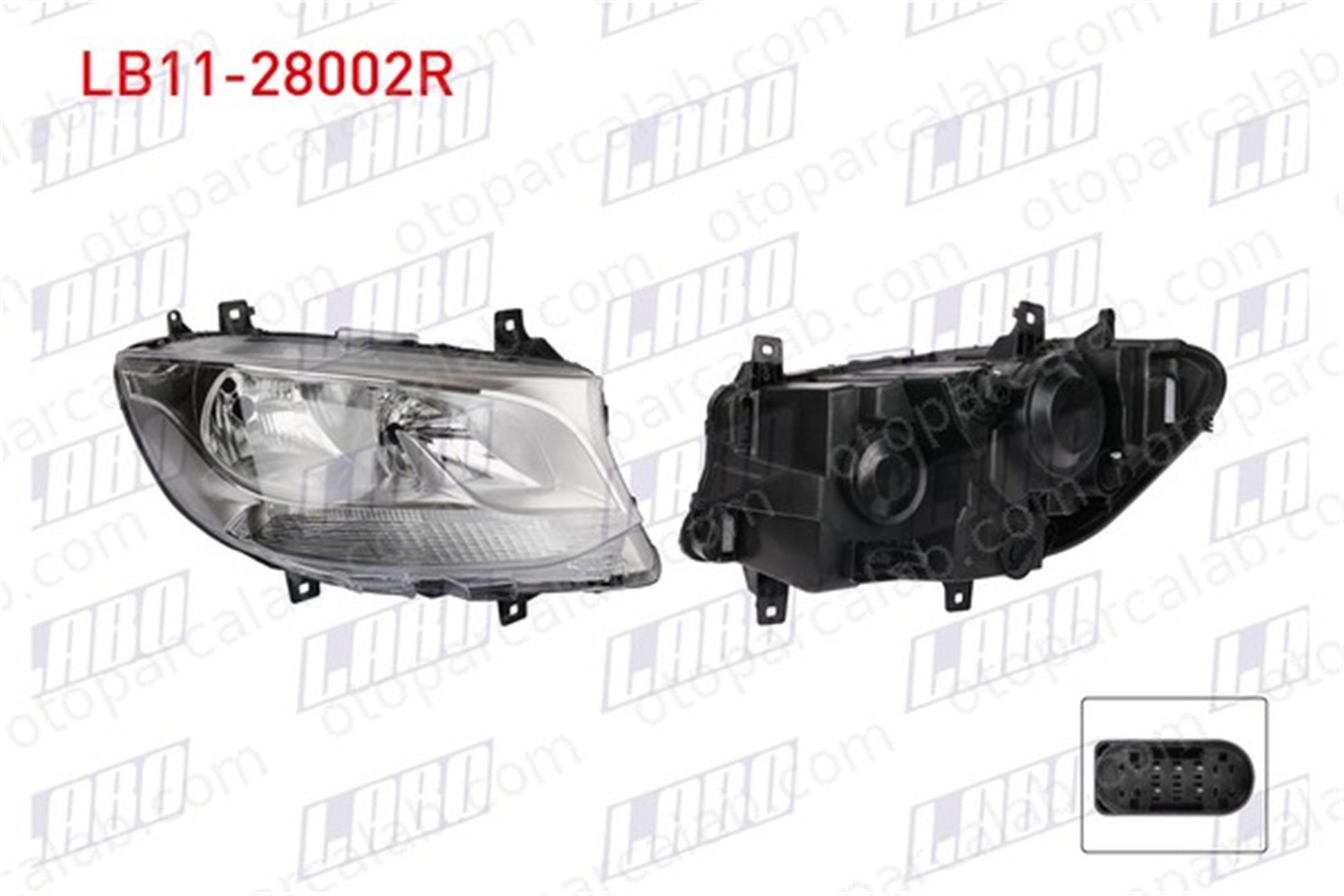 LABO LB11-28002R Far Sağ MERCEDES-BENZ SPRINTER 3,5-t Panelvan/Van SPRINTER 3,5-t Platform şasi 9109060100 9109060300