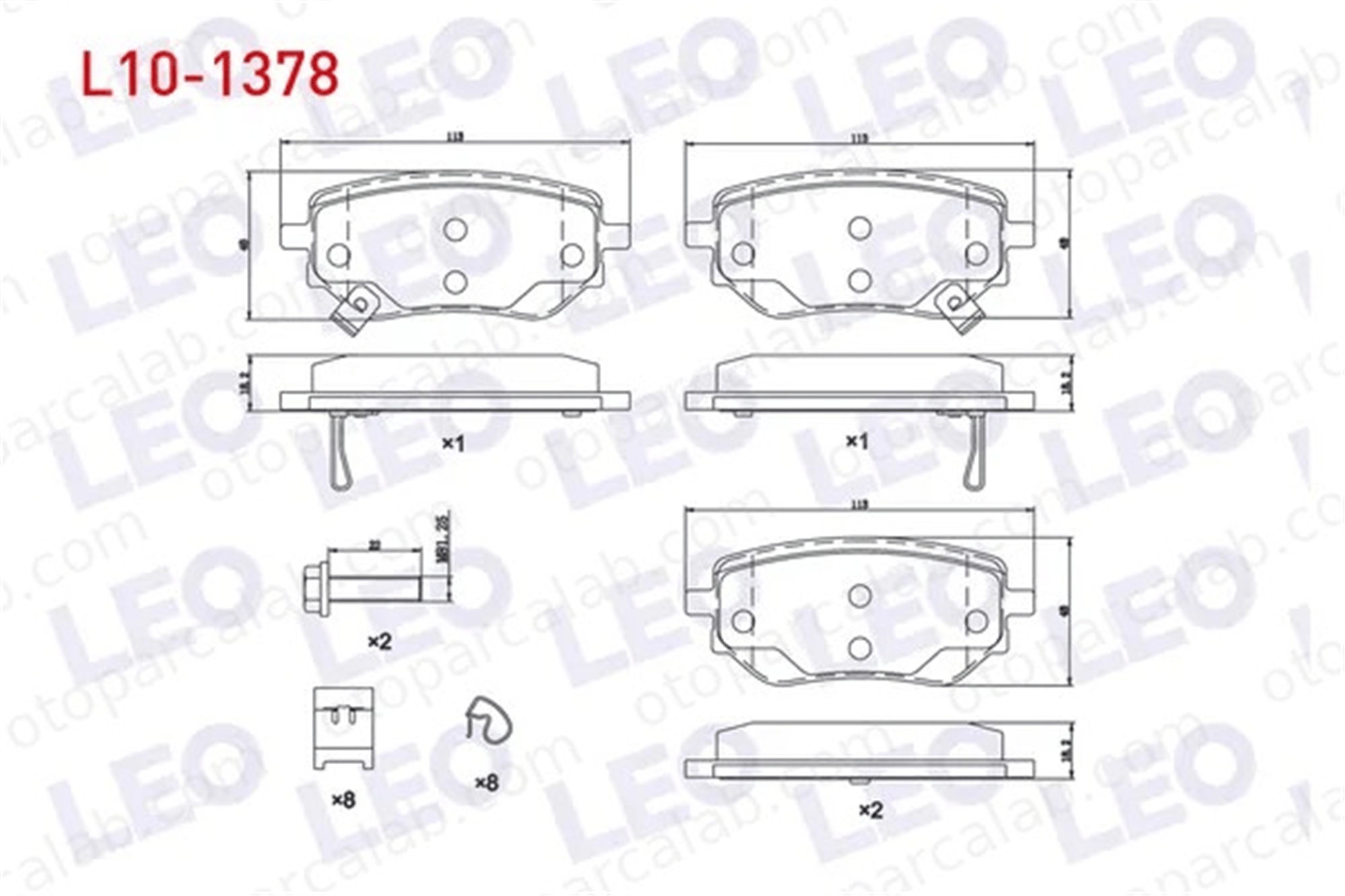 LEO L10-1378 Fren Disk Balata Arka MERCEDES-BENZ X-SERISI NISSAN NP300 NAVARA Pick-up A4704230600 4704230600