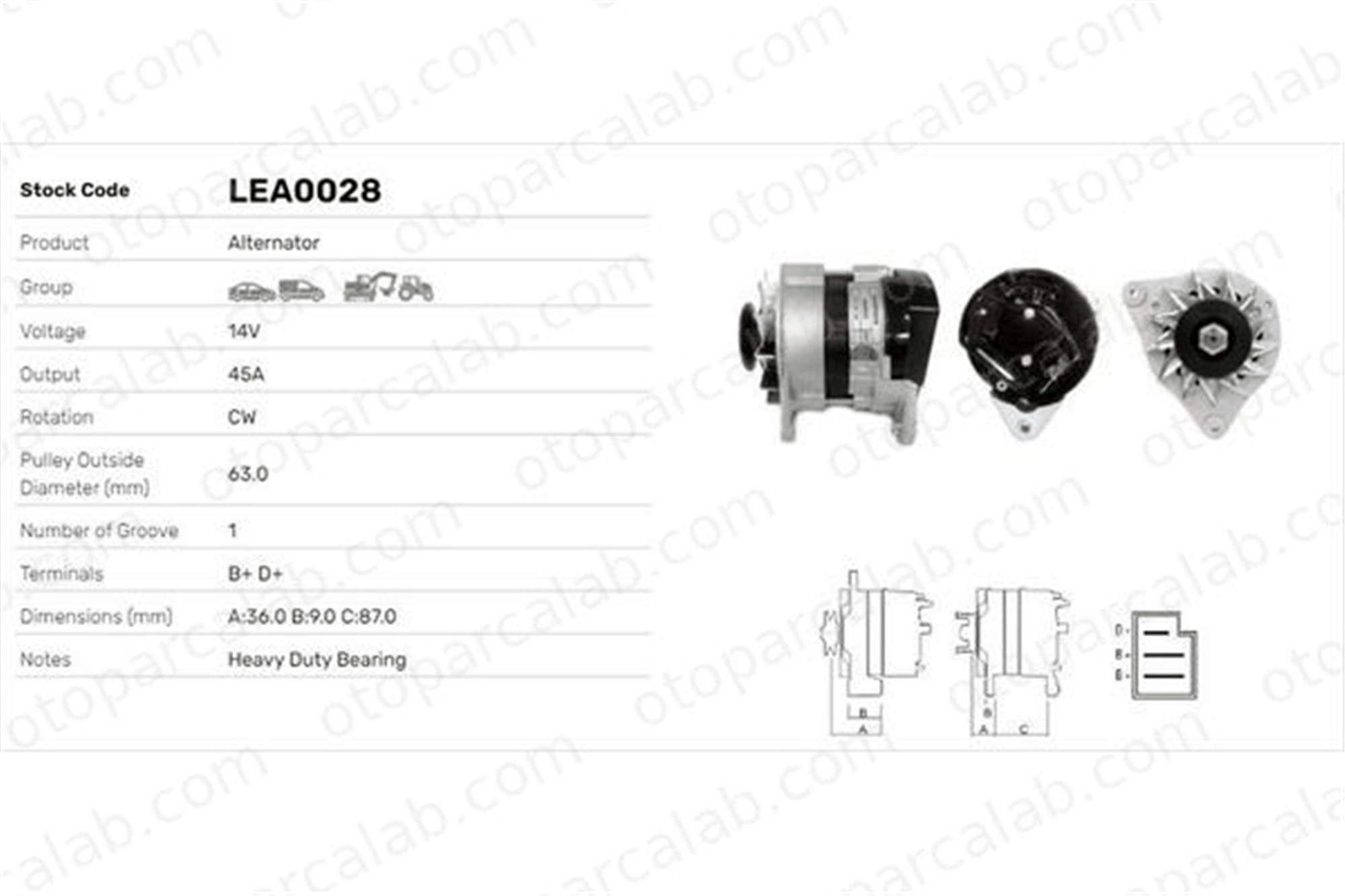 LUCAS ELEKTRIK LEA0028 Alternatör FORD ESCORT II AUSTIN METRO I Fastback LEA0028 3129850R91