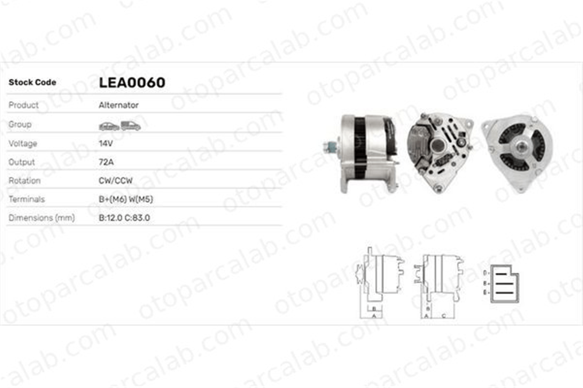 LUCAS ELEKTRIK LEA0060 Alternatör ROVER 800 Hatchback 800 LEA0060 71426100