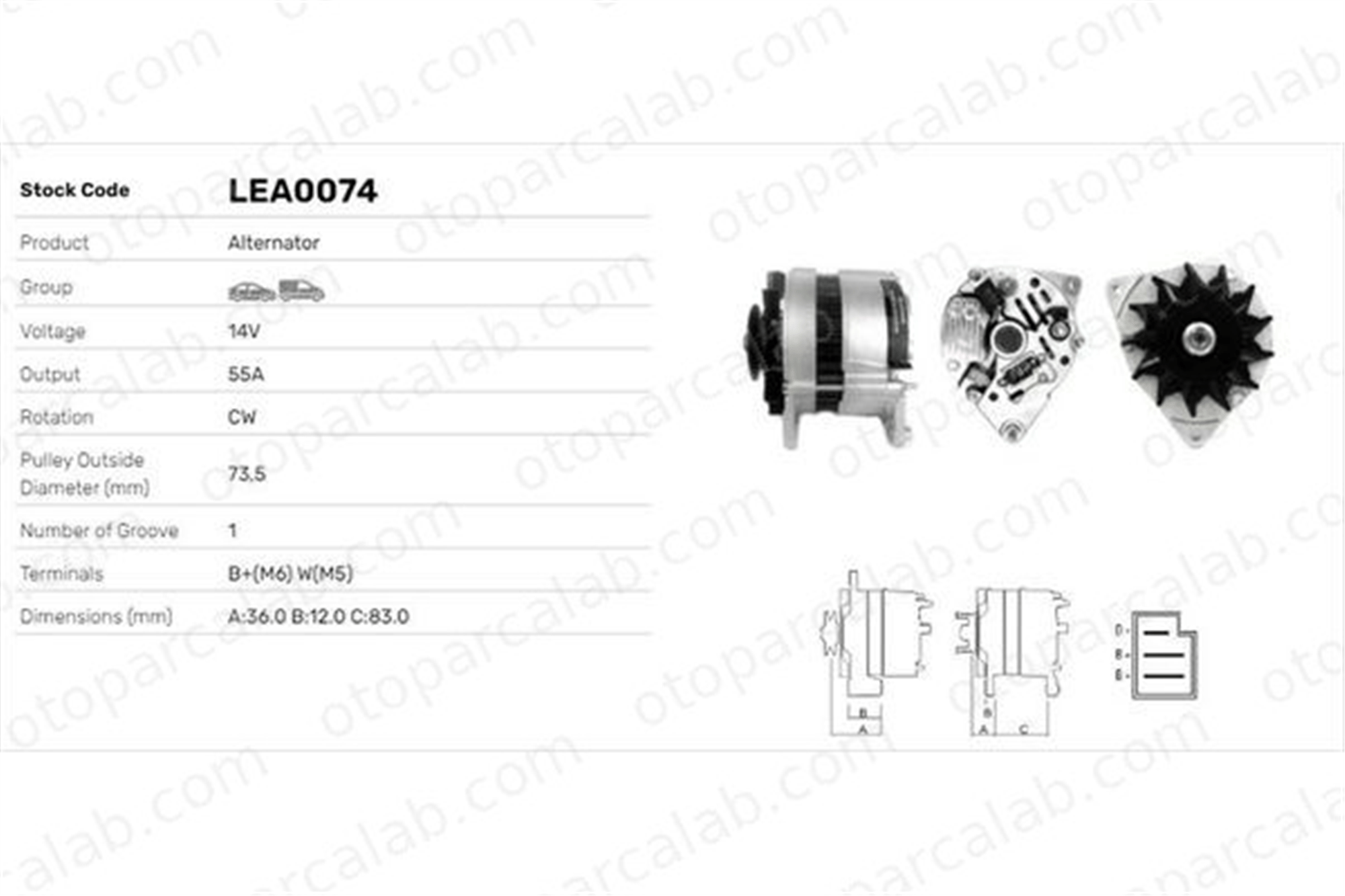 LUCAS ELEKTRIK LEA0074 Alternatör FORD ESCORT IV FIESTA II LEA0074 1005308