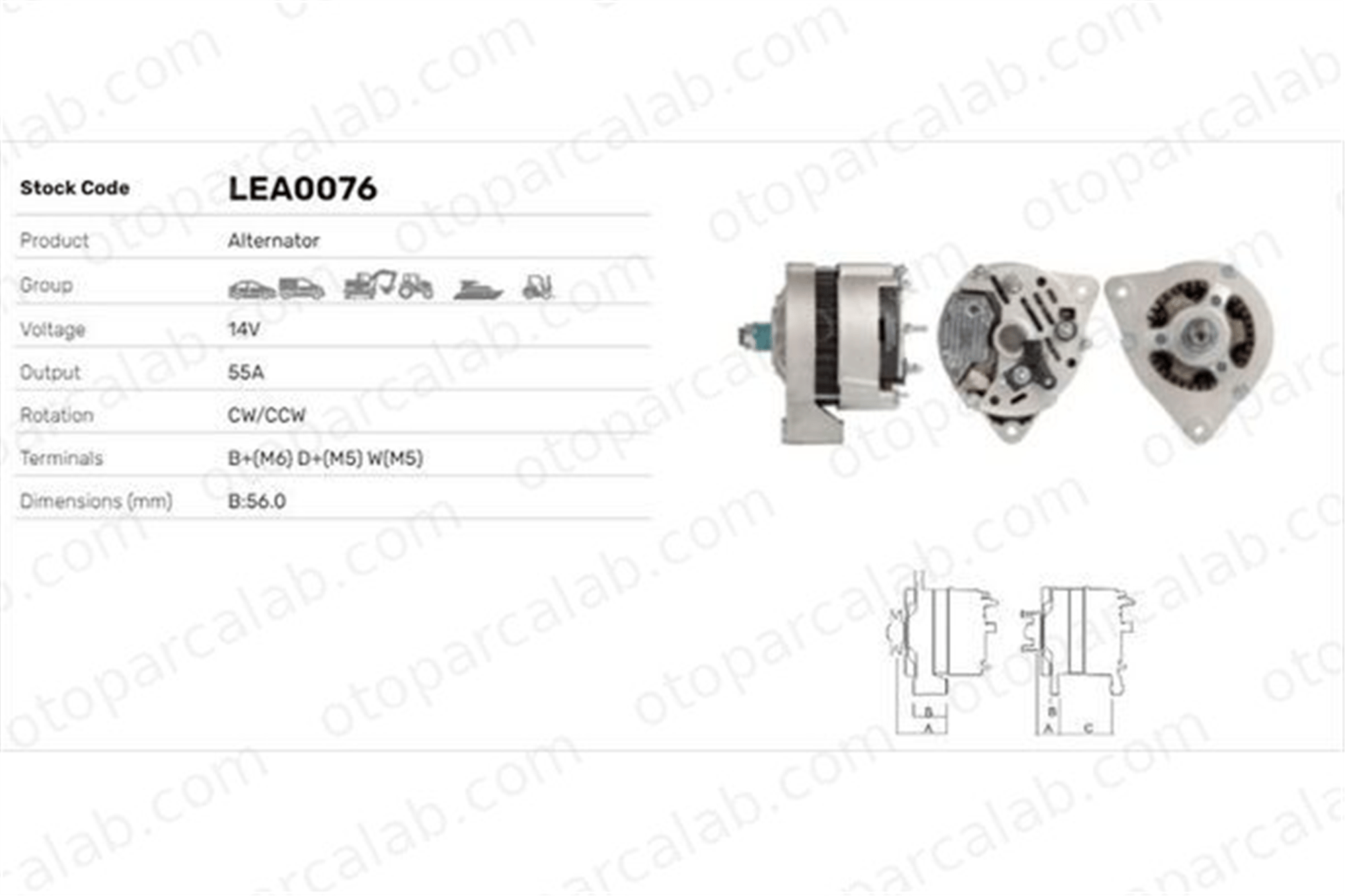 LUCAS ELEKTRIK LEA0076 Alternatör FENDT Farmer DEUTZ-FAHR AGROTRON LEA0076 5710910