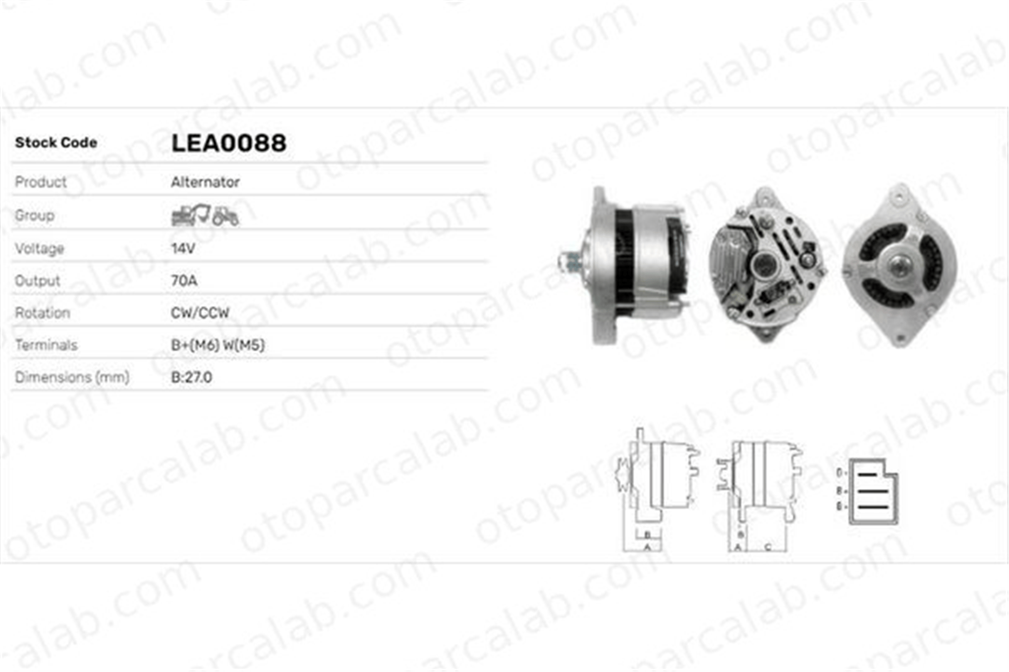 LUCAS ELEKTRIK LEA0088 Alternatör JAGUAR S-TYPE II XJ LEA0088 3405390M1