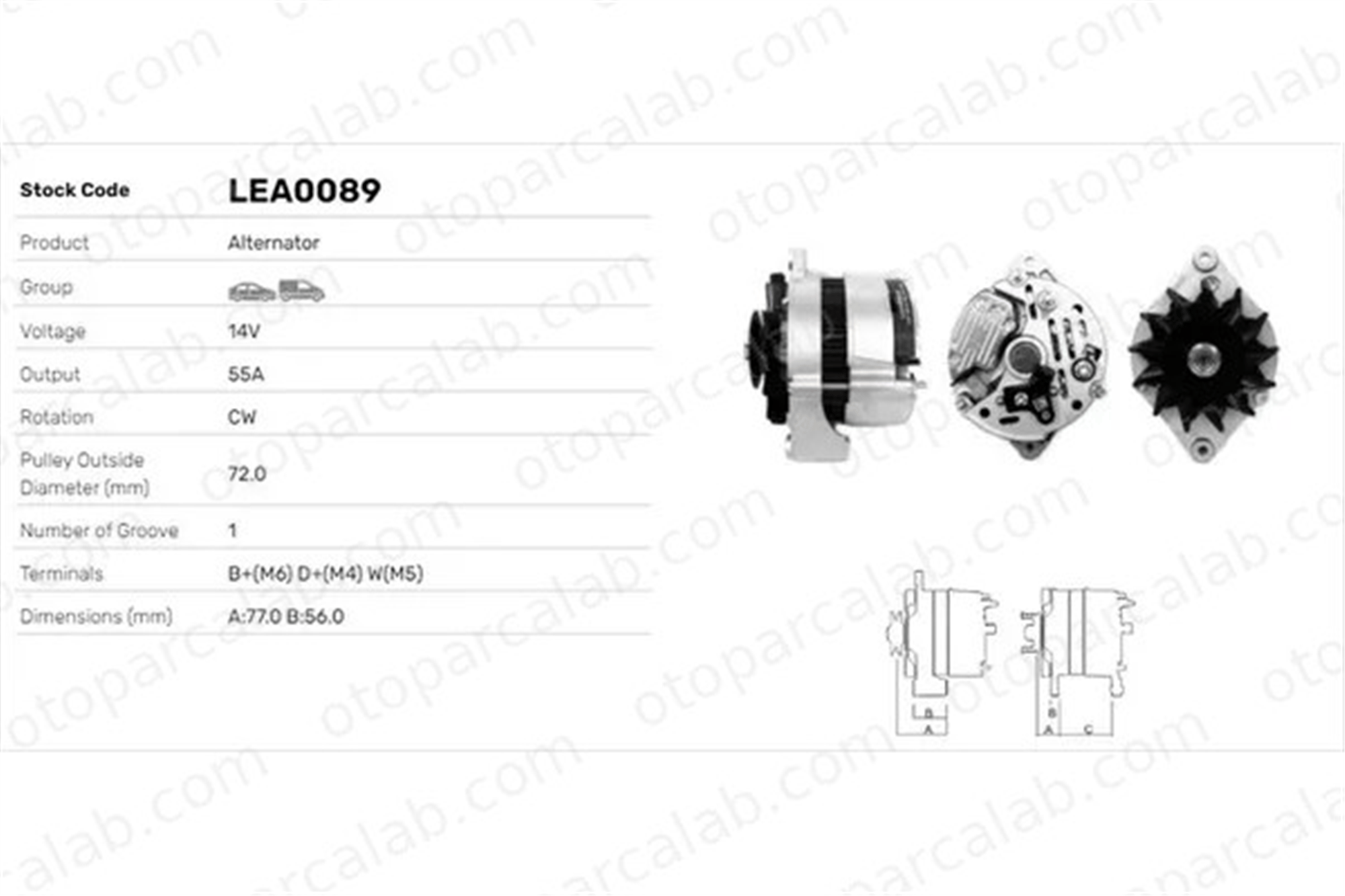 LUCAS ELEKTRIK LEA0089 Alternatör OPEL CORSA A Hatchback KADETT E Hatchback 1204007 1204069