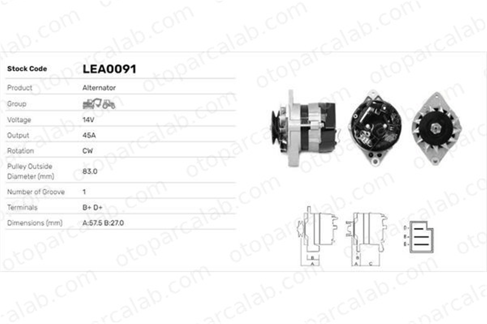 LUCAS ELEKTRIK LEA0091 Alternatör FORD CAPRI I ROVER MINI Hatchback LEA0091 1676689M92