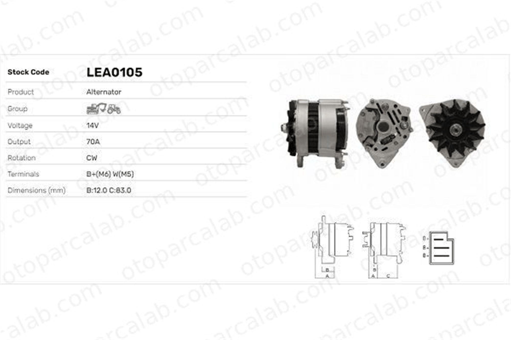 LUCAS ELEKTRIK LEA0105 Alternatör INTERNATIONAL HARV. CM-Series C-Series LEA0105 701910M91