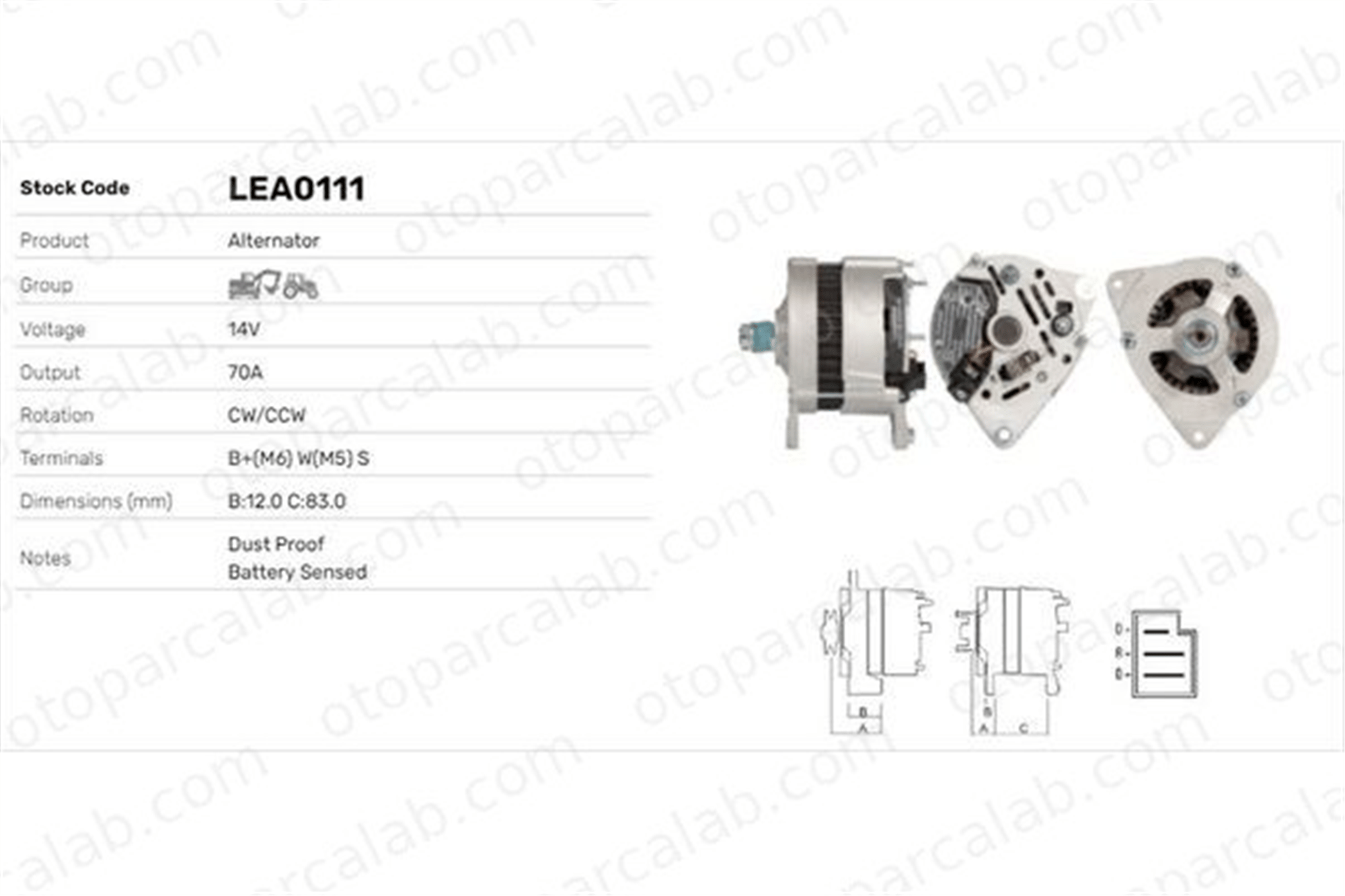 LUCAS ELEKTRIK LEA0111 Alternatör LAND ROVER RANGE ROVER I MERCEDES-BENZ S-SERISI LEA0111 E7NN10B376AB