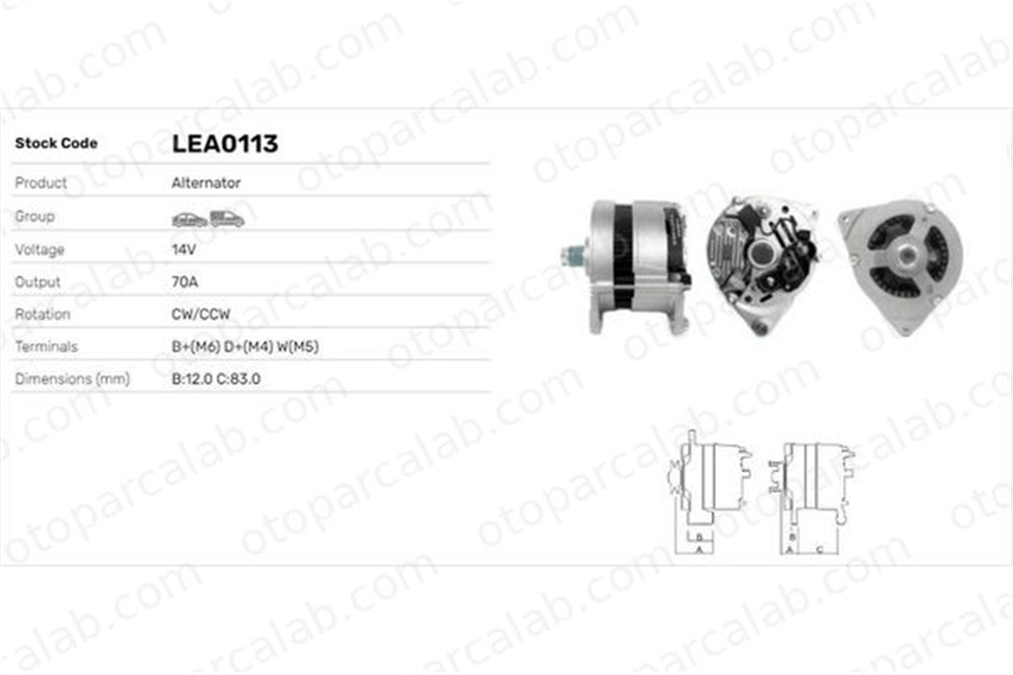 LUCAS ELEKTRIK LEA0113 Alternatör FORD ESCORT VI ESCORT VI Kombi van LEA0113 1658022
