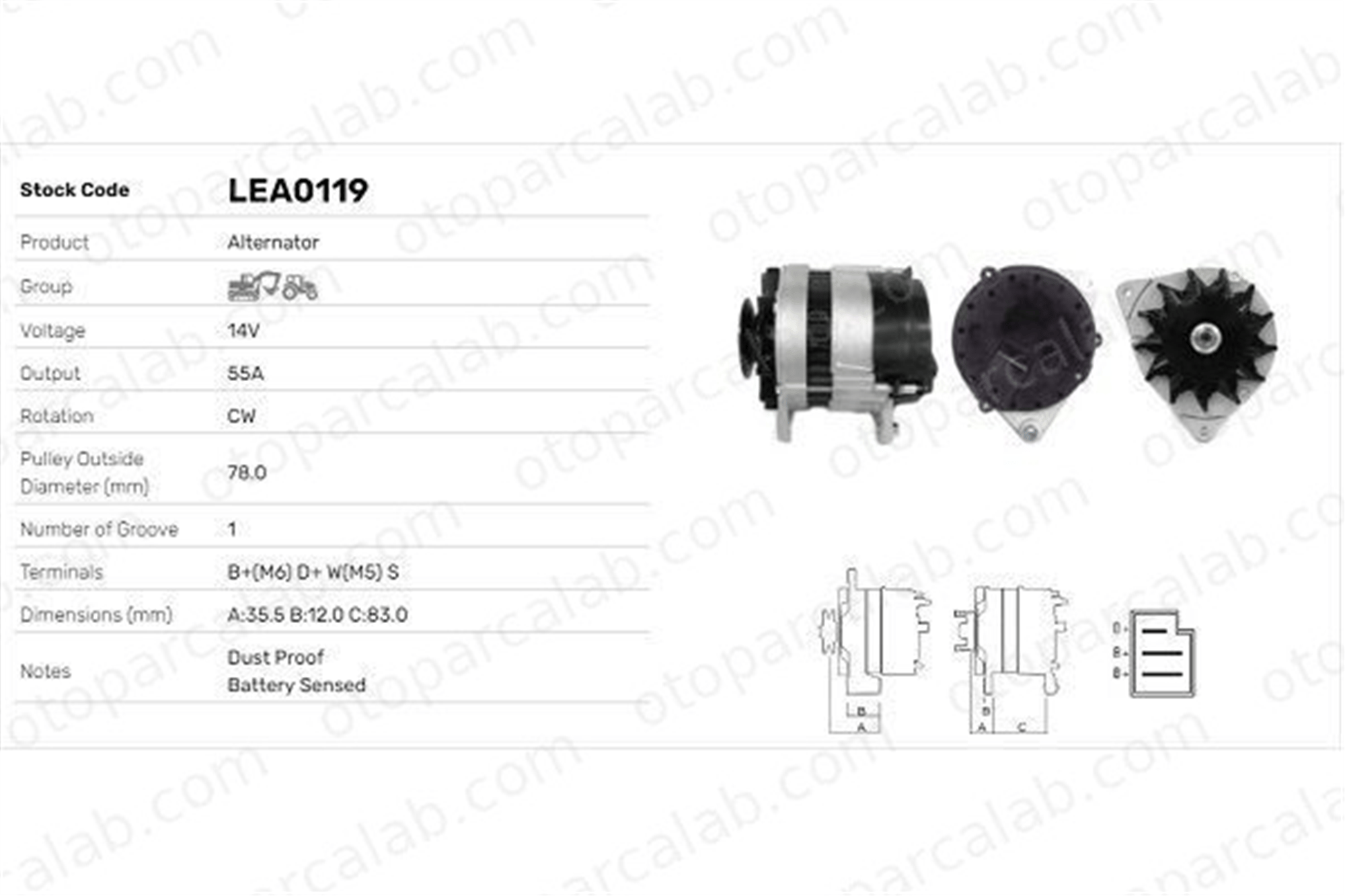 LUCAS ELEKTRIK LEA0119 Alternatör FORD FIESTA III FIESTA II 86VB10300AA E7NN10B376AB