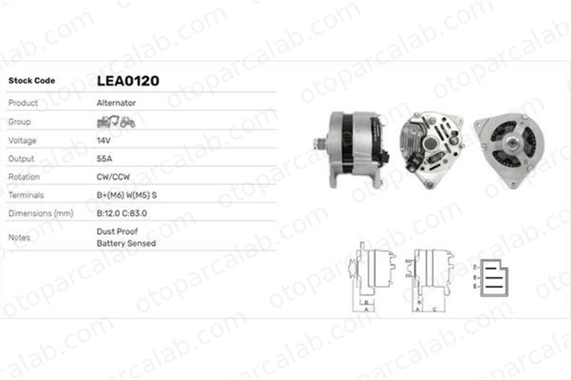 LUCAS ELEKTRIK LEA0120 Alternatör FORD FIESTA III FIESTA II LEA0120 86VB10300AA