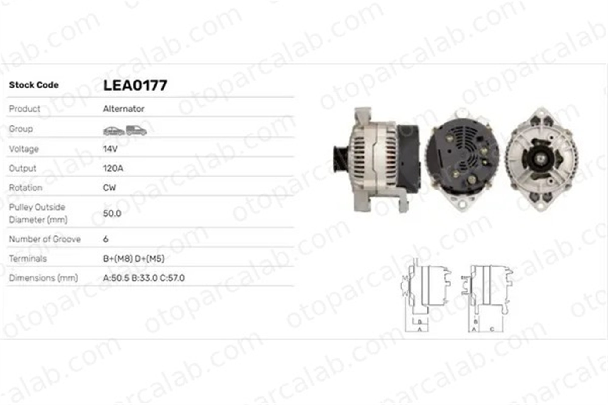 LUCAS ELEKTRIK LEA0177 Alternatör OPEL ASTRA F Station wagon ASTRA F 123505001 0123505001