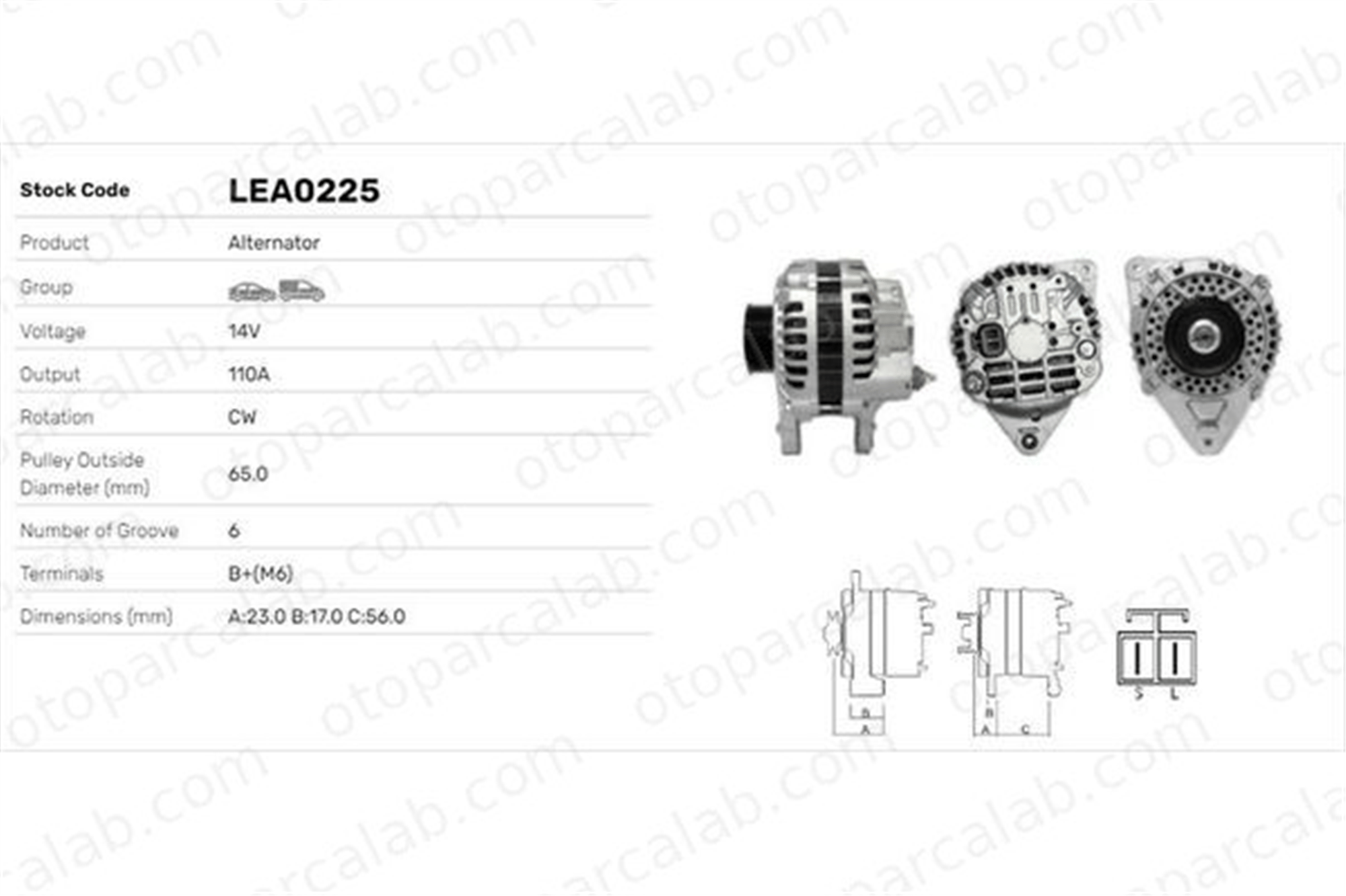 LUCAS ELEKTRIK LEA0225 Alternatör MITSUBISHI 3000 GT Coupe HYUNDAI SONATA II LEA0225 3730035560