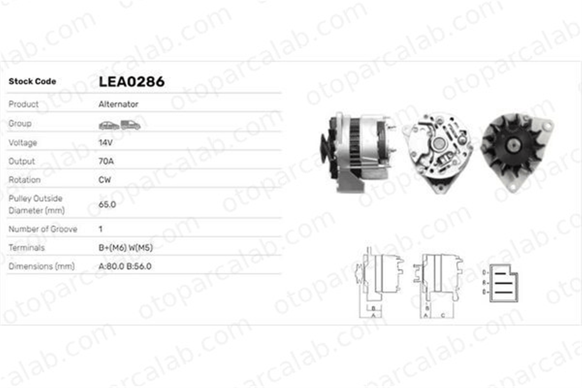 LUCAS ELEKTRIK LEA0286 Alternatör SAAB 900 I Combi Coupe TALBOT HORIZON 8EL737667001 8523254