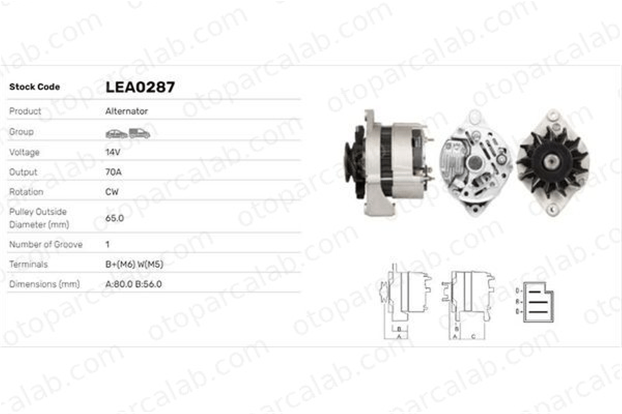 LUCAS ELEKTRIK LEA0287 Alternatör OPEL ASTRA F Station wagon KADETT E Station wagon LEA0287 1204041