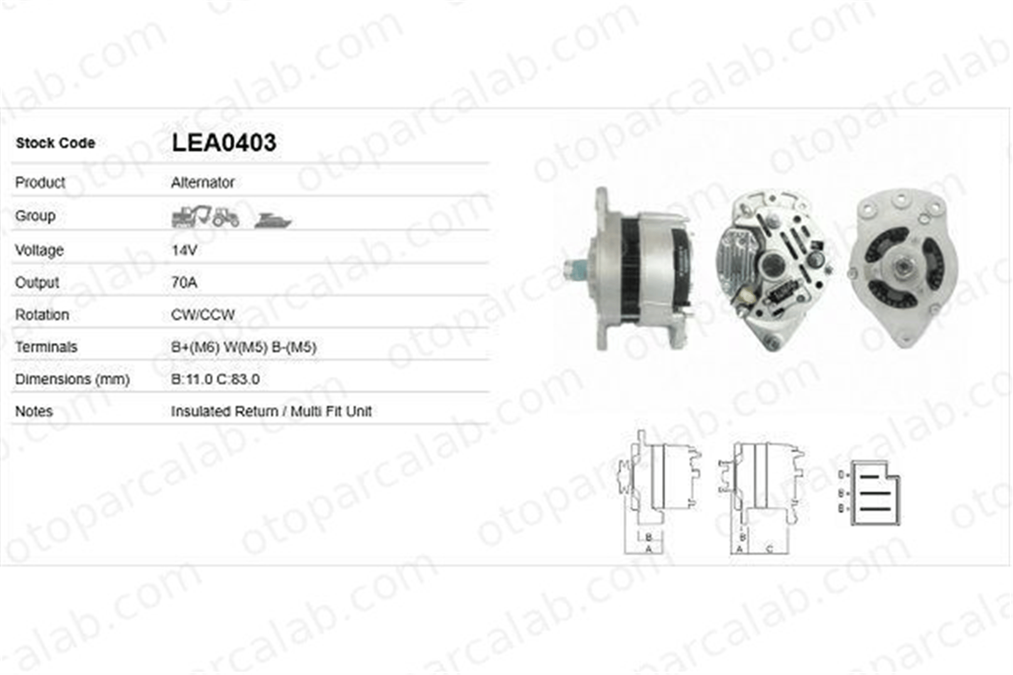 LUCAS ELEKTRIK LEA0403 Alternatör AUSTIN-HEALEY SPRITE MK.III Cabrio SPRITE MK.IV Cabrio LEA0403