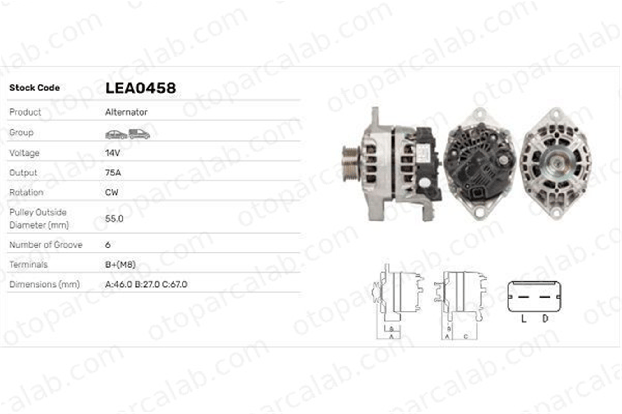 LUCAS ELEKTRIK LEA0458 Alternatör RENAULT KANGOO Express SCÉNIC I MPV LEA0458 9111248