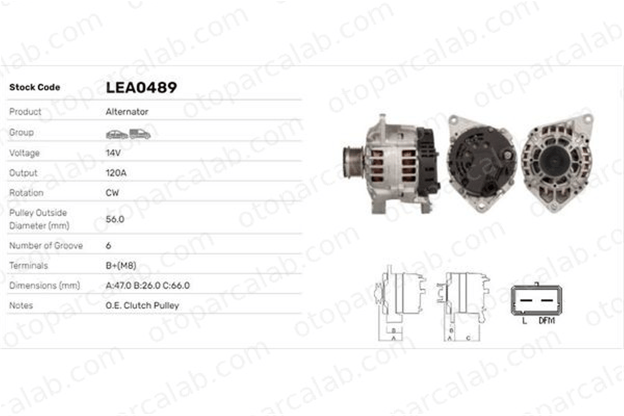 LUCAS ELEKTRIK LEA0489 Alternatör RENAULT SCÉNIC I MPV MEGANE I Classic LEA0489 7700430182