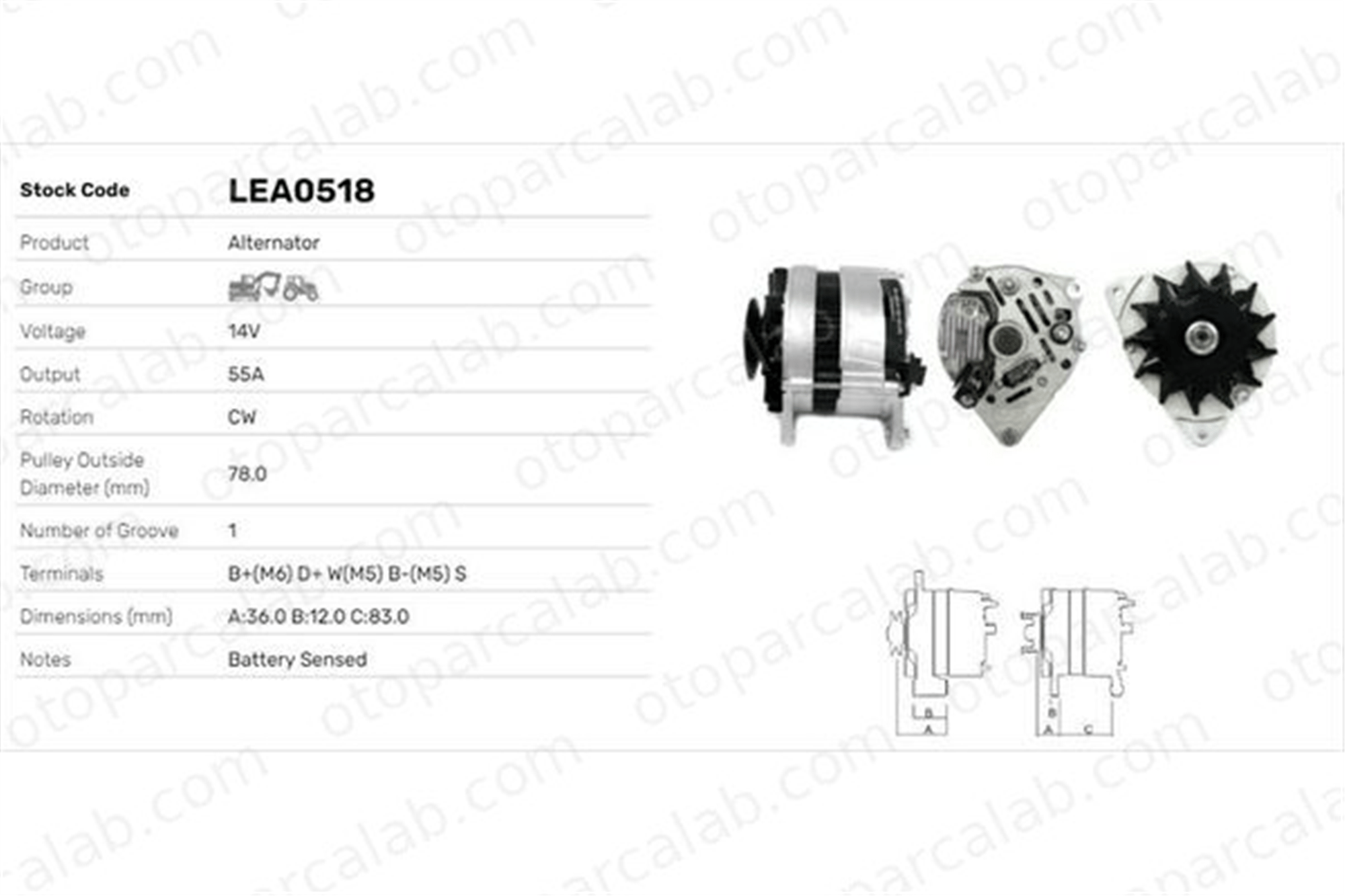LUCAS ELEKTRIK LEA0518 Alternatör FORD GRANADA II ESCORT IV 81863039 82BB10300HA