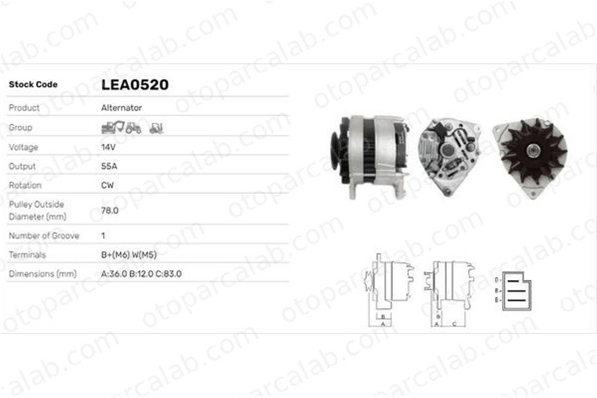 LUCAS ELEKTRIK LEA0520 Alternatör ROVER MAESTRO Hatchback FORD ESCORT III Turnier LEA0520 85BB10300DA