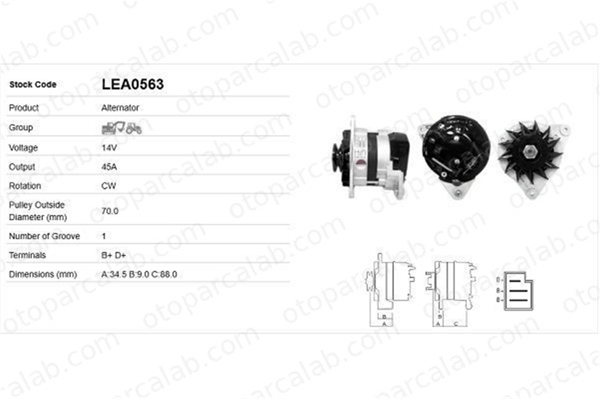 LUCAS ELEKTRIK LEA0563 Alternatör FORD ESCORT I CAPRI I LEA0563 5010554