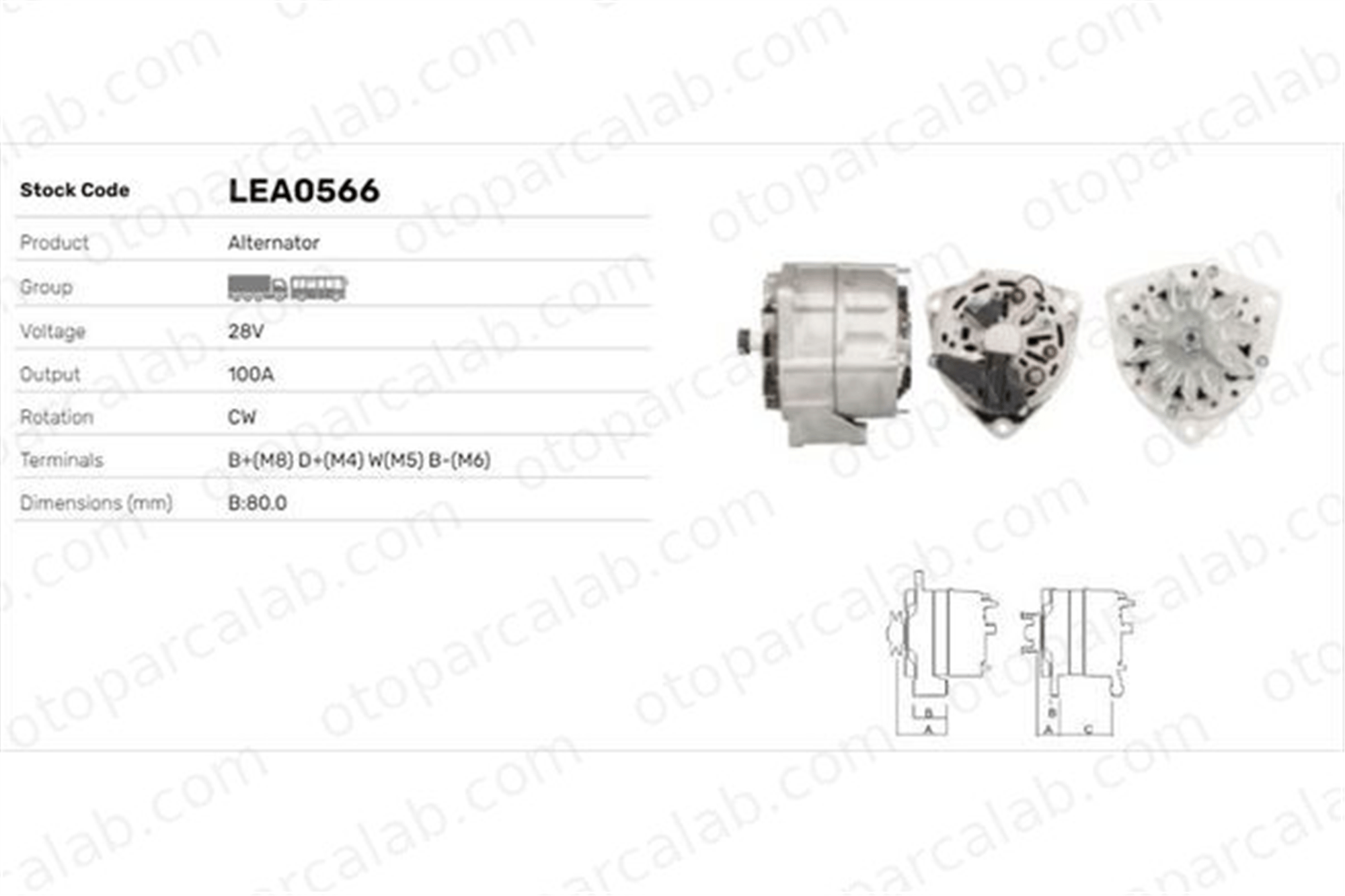 LUCAS ELEKTRIK LEA0566 Alternatör MERCEDES-BENZ AROCS MAN F90 LEA0566 5716065