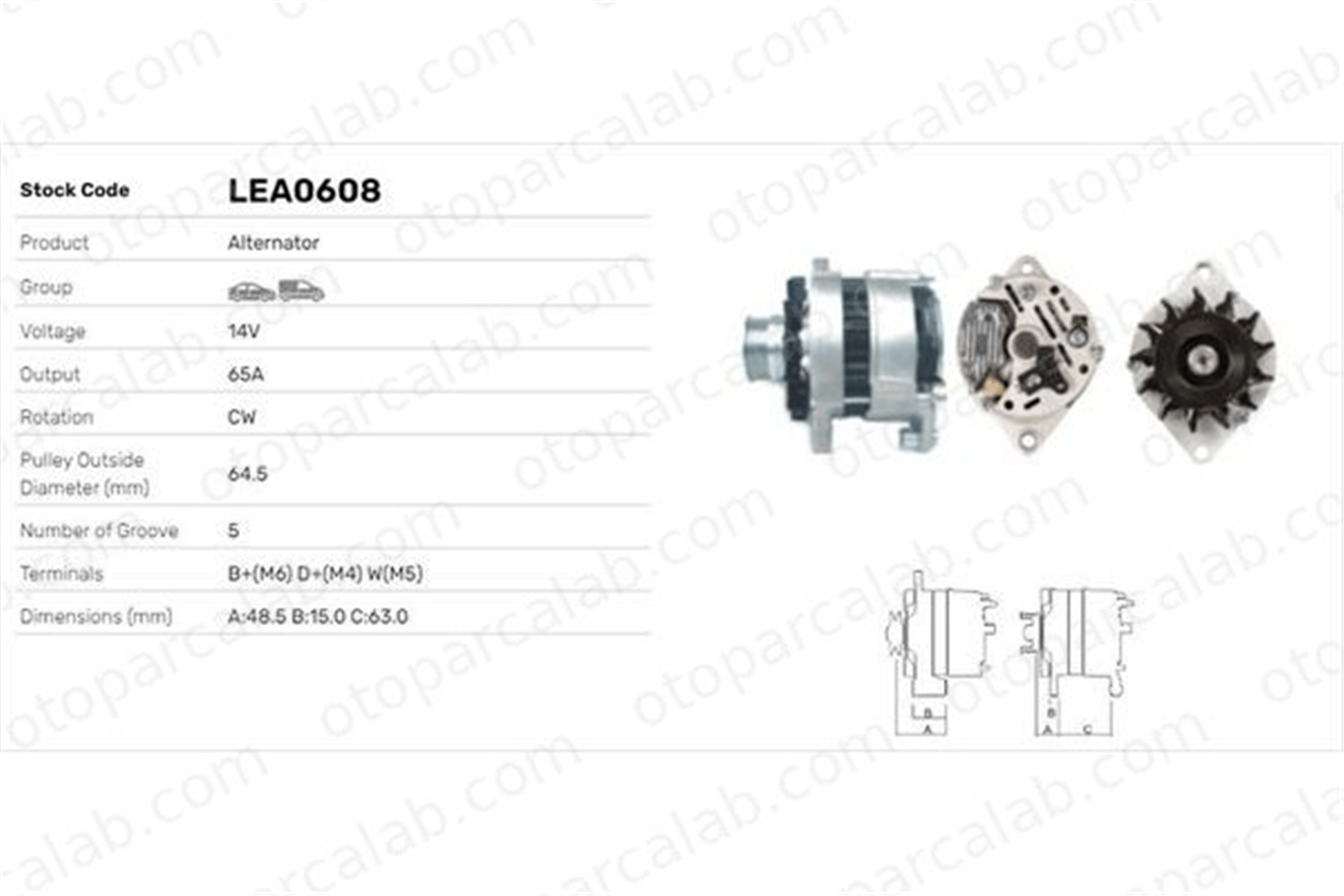 LUCAS ELEKTRIK LEA0608 Alternatör FIAT CROMA LANCIA THEMA LEA0608 4643171