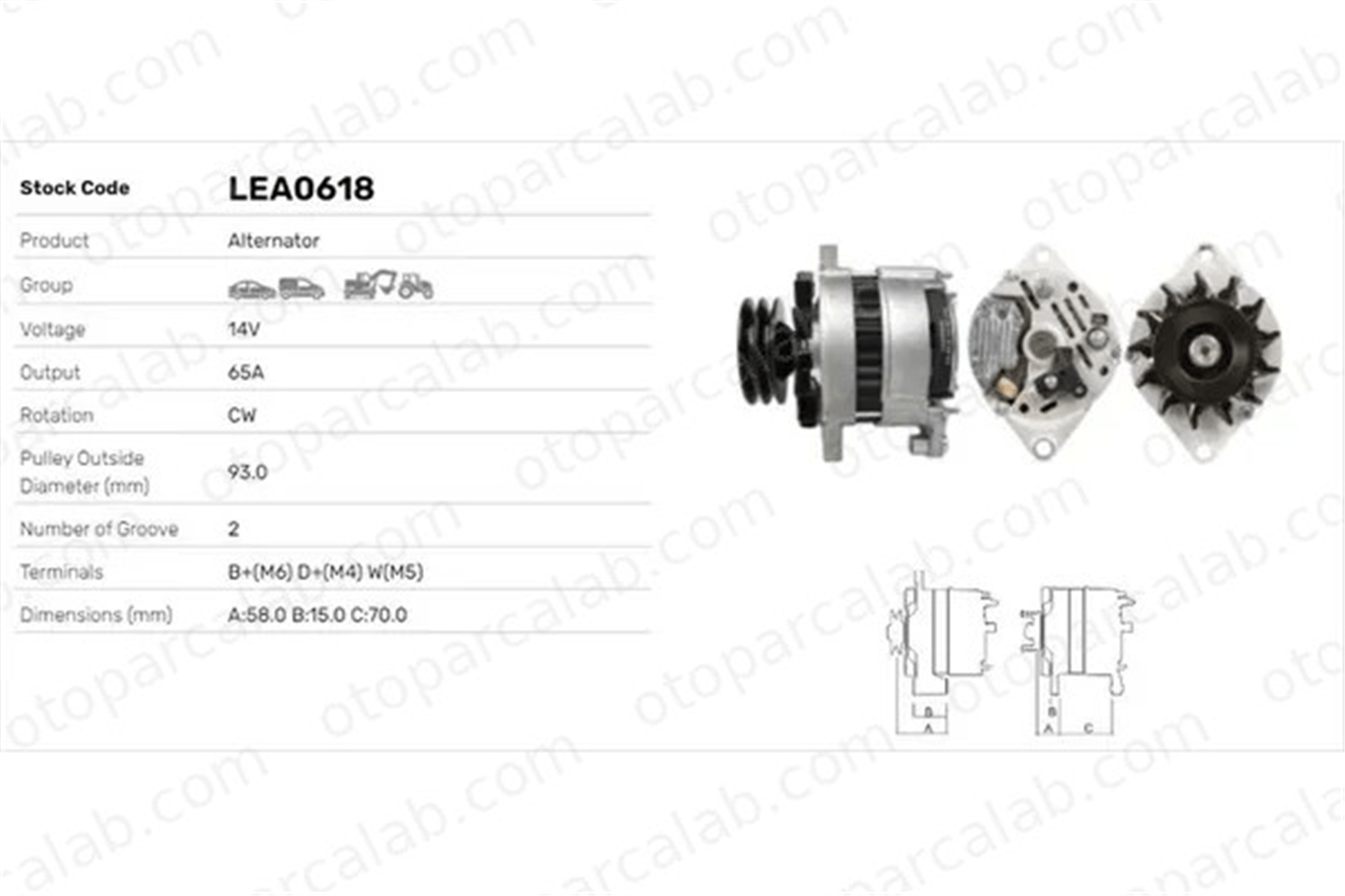 LUCAS ELEKTRIK LEA0618 Alternatör FIAT 90 NEW HOLLAND T6 46231758 4808506