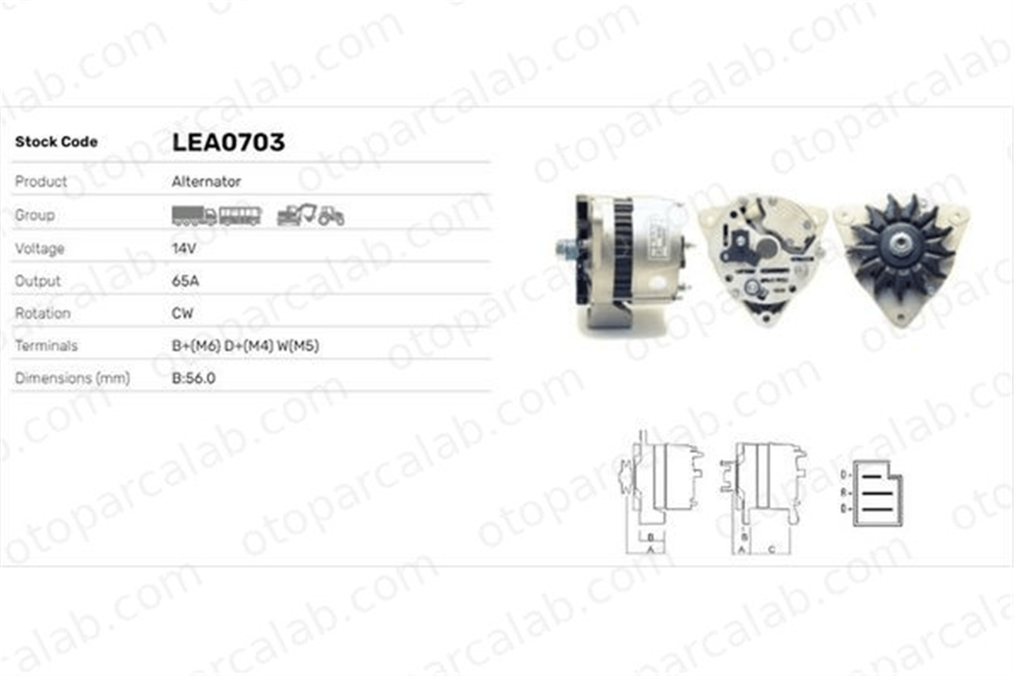 LUCAS ELEKTRIK LEA0703 Alternatör FENDT Farmer Favorit LEA0703 1532068C1