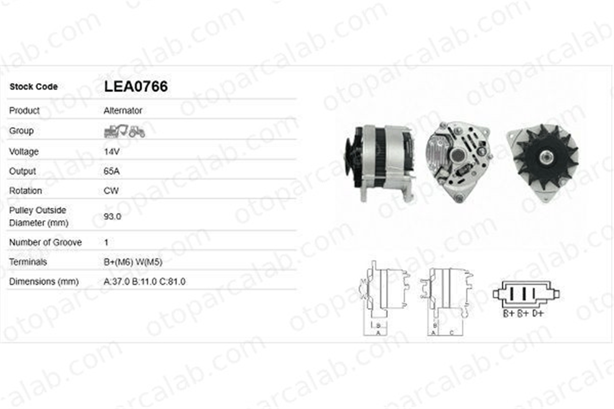 LUCAS ELEKTRIK LEA0766 Alternatör FORD GRANADA II ORION II 873F10300BA YLE10067