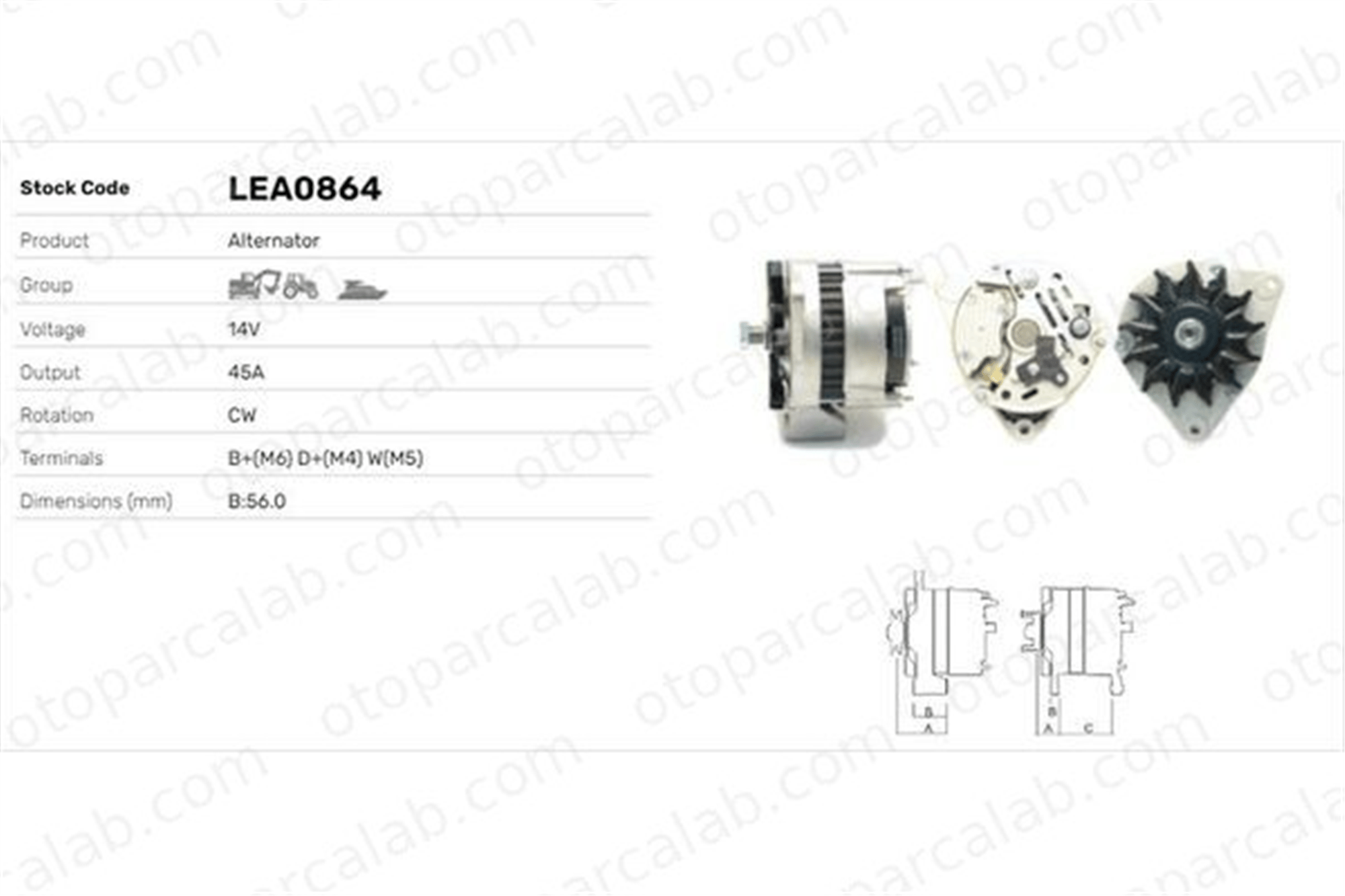 LUCAS ELEKTRIK LEA0864 Alternatör FENDT Farmer Favorit C000900010110 3218577EX