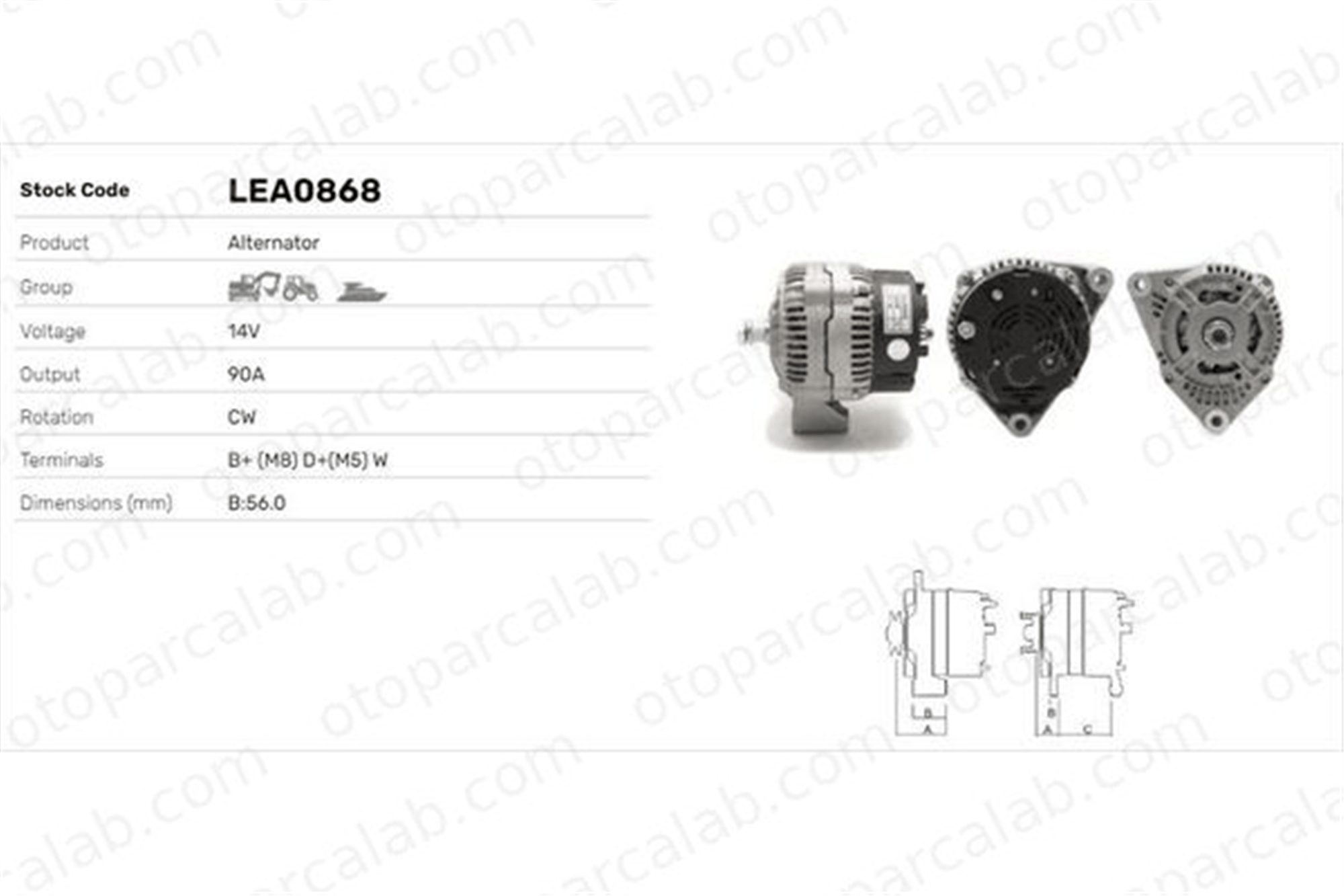 LUCAS ELEKTRIK LEA0868 Alternatör DEUTZ-FAHR AGROTRON DX 5716783 05716783